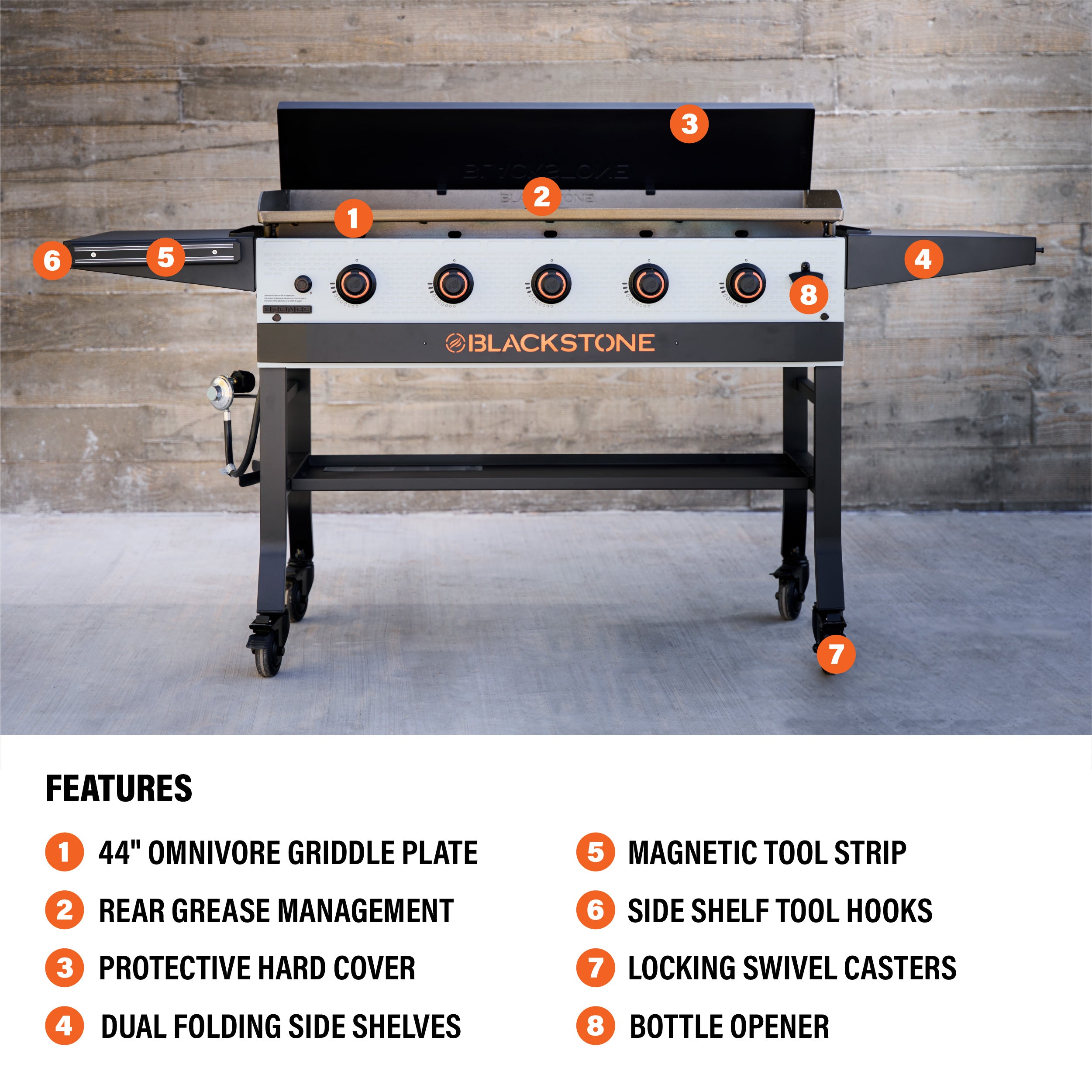 Bronco 44 Inch Heavy Duty Griddle with Hard Cover - Perfect for Outdoor Cooking, Camping, and Backyard BBQs