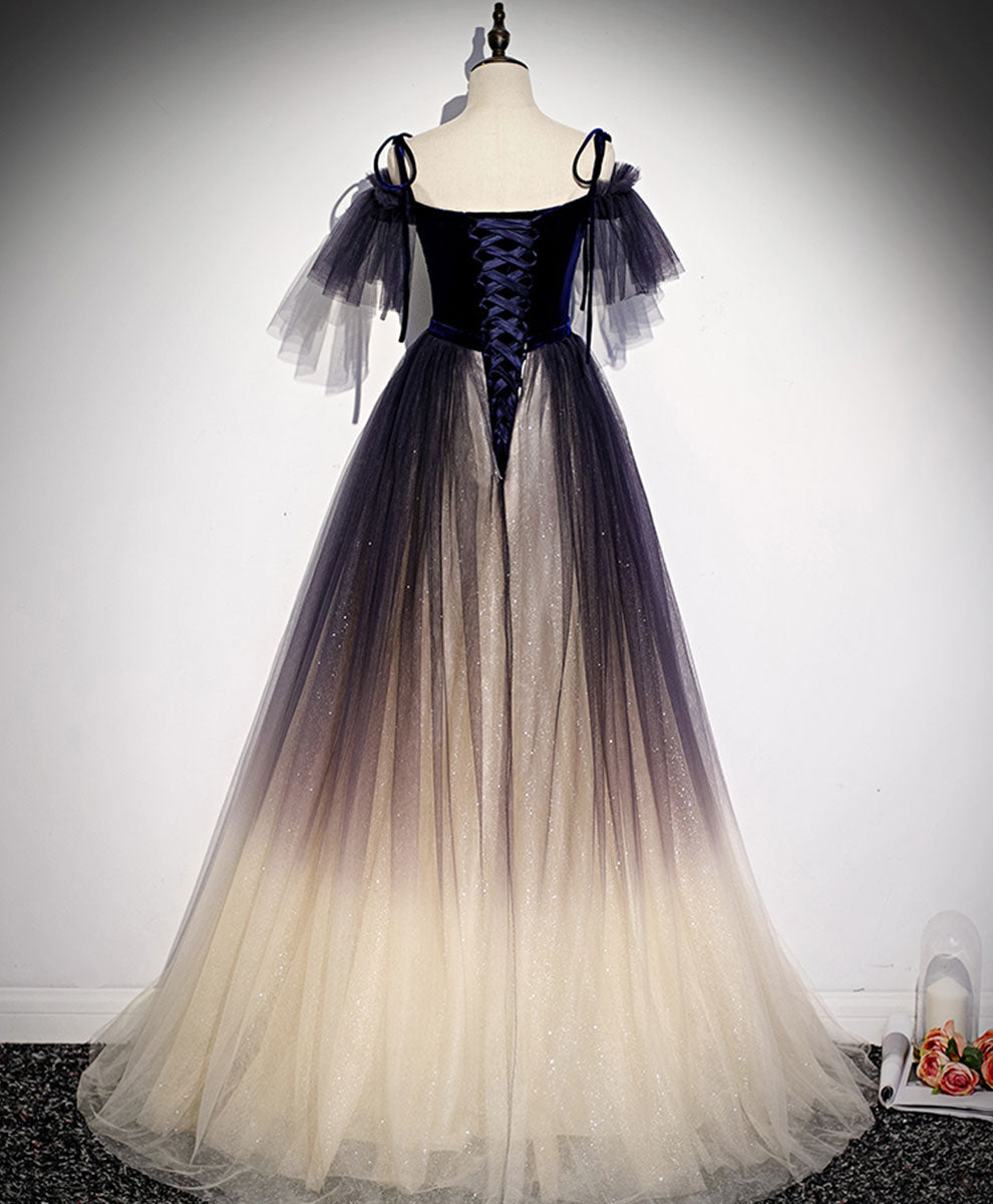 Elegant Purple Tulle Lace Long Prom Dress for Women - Formal Evening Gown for Homecoming, Wedding, and Special Occasions