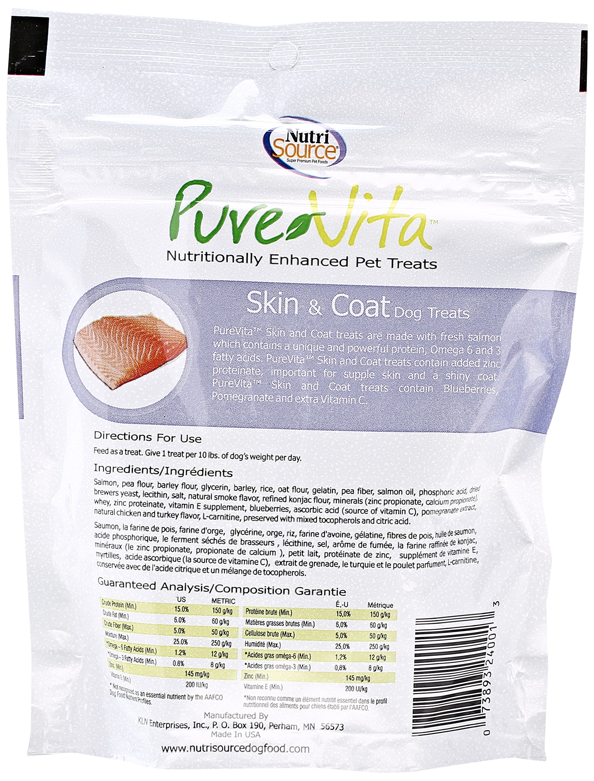 Pure Vita Skin and Coat Dog Treats 6 oz - Natural Salmon Flavor for Healthy Skin & Shiny Coat - Perfect for Training, Rewards & Daily Supplements