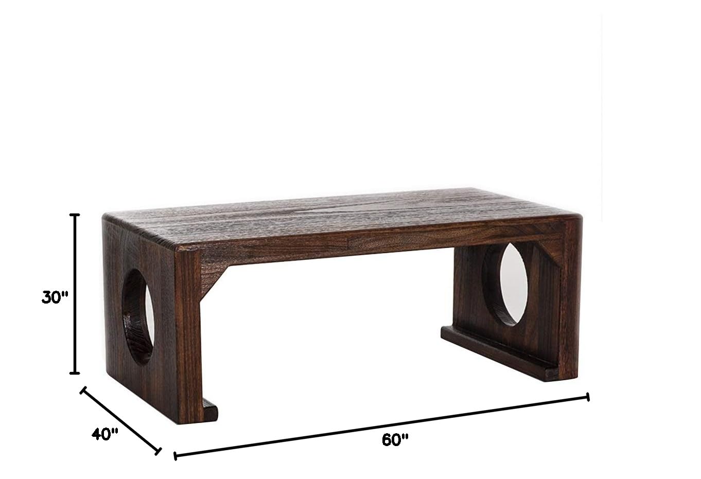 Premium Solid Wood Guqin Table - Compact Window Desk for Study, Painting, Breakfast & Laptop Use - 60x40x30cm Brown Multi-Purpose Table - Perfect for Small Spaces, Home Office & Tea Ceremonies