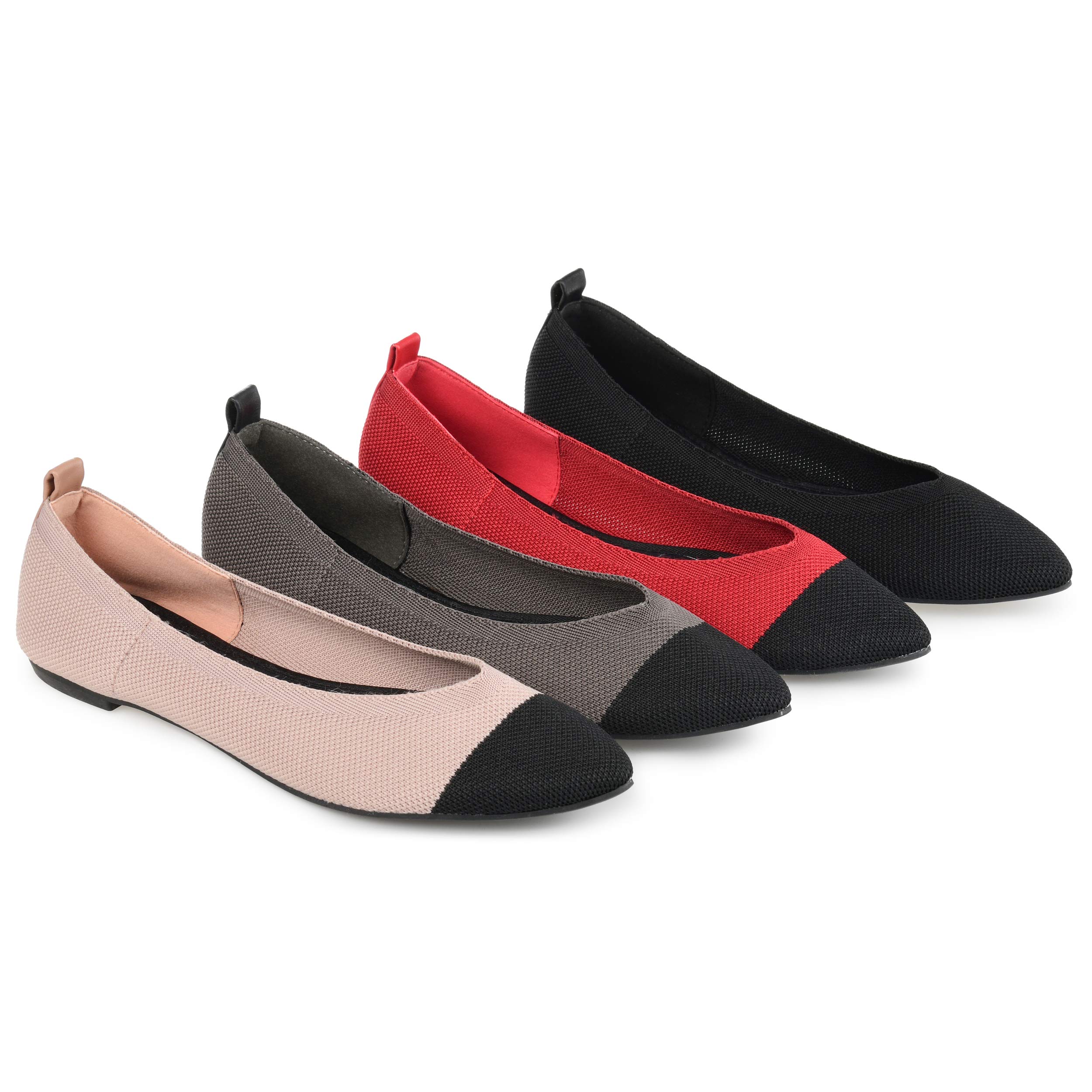 Journee Collection Women's Comfortable Ballet Flats - Lightweight Slip-On Shoes for Work, Travel & Everyday Wear
