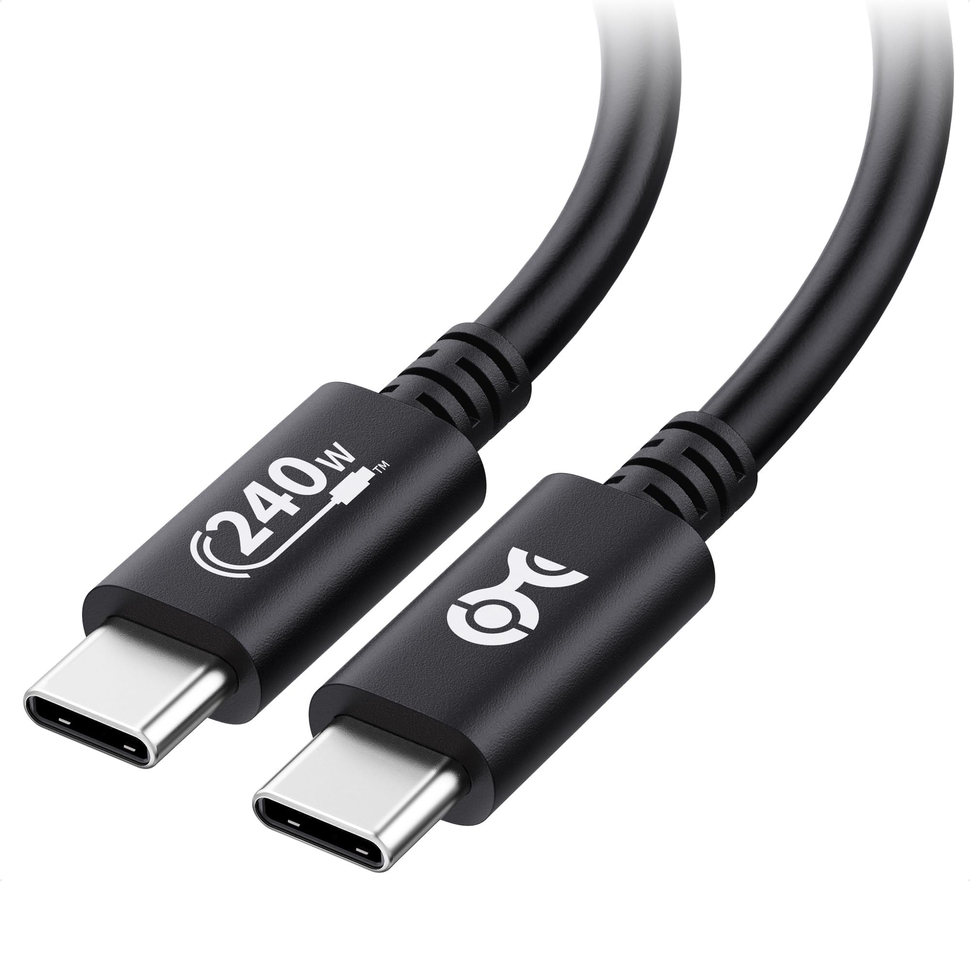 USB-IF Certified 240W USB C to USB C Cable 6.6ft (2m) - PD 3.1 Fast Charging for MacBook Pro, Dell XPS, iPad Pro - High Speed Charger Cable for Laptops, Phones & Tablets - Office, Travel & Home Use (Black, USB 2.0)