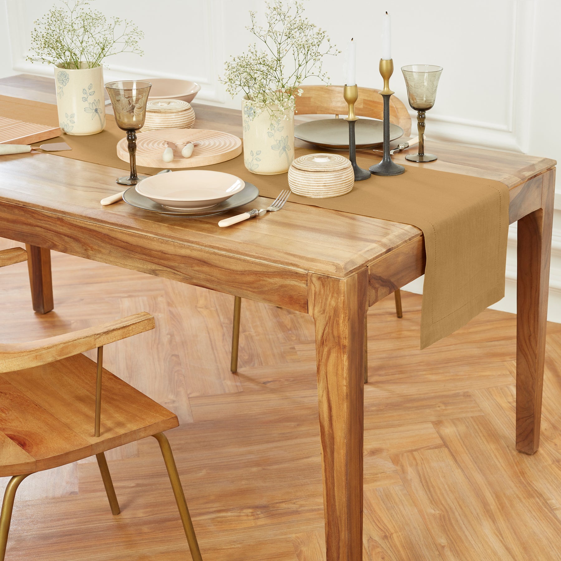 Elegant Medium Weight Hemstitch Table Runner - Perfect for Dining Tables, Weddings, and Holiday Decorations
