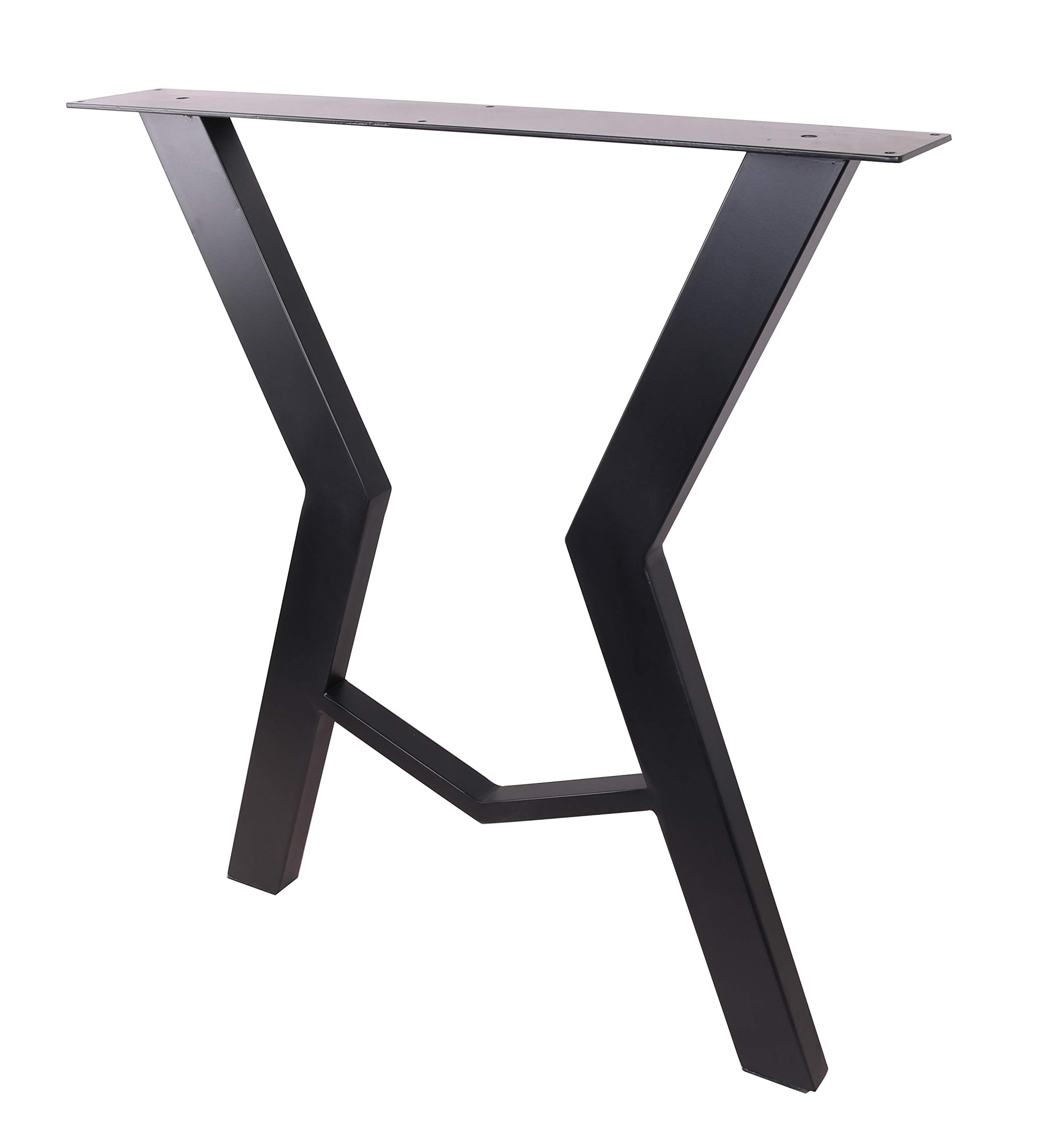 2 Pack Black Steel Dining Table Legs - Heavy Duty Industrial Style for Office Desk, Computer Workstation & Kitchen Furniture - Modern Home & Commercial Use
