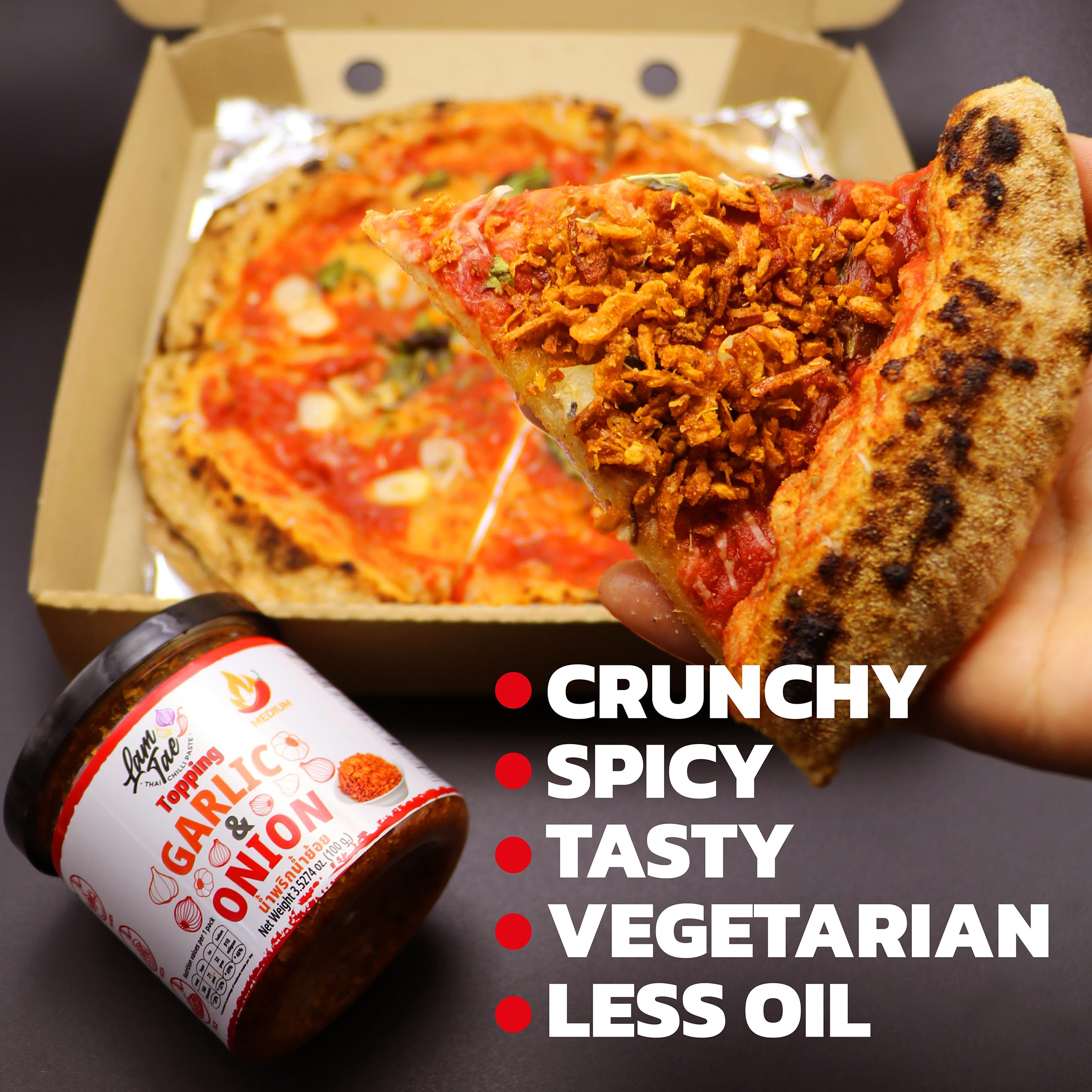 Crispy Onion & Garlic Chili Flakes - Gluten Free Fried Onions & Crunchy Garlic Topping - Perfect for Ramen, Salads, Pasta & Asian Dishes - Healthy Flavor Enhancer for Cooking & Meal Prep