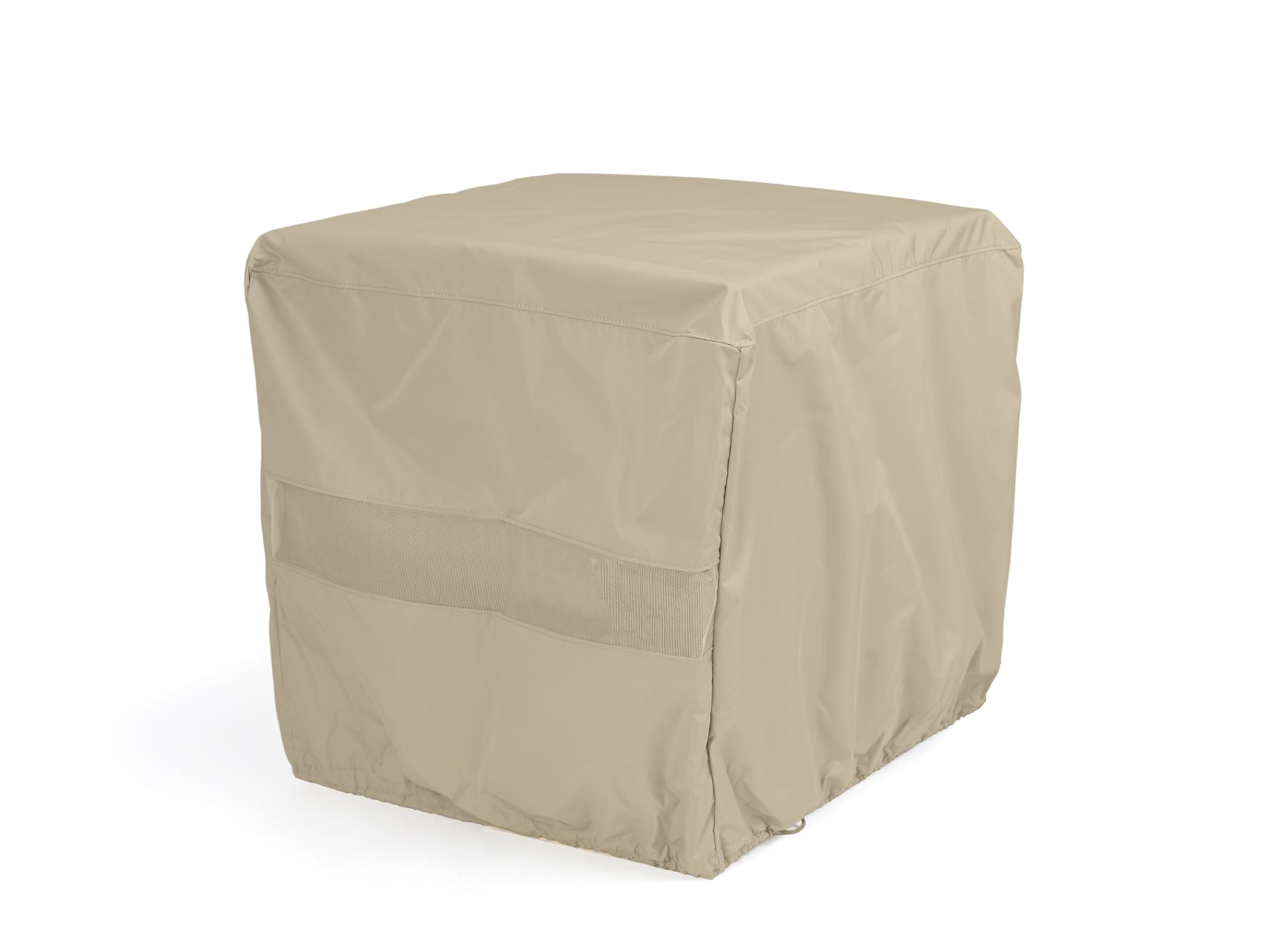 Waterproof Square Table Cover 60x60 Inches - Outdoor Dining Table Protector with Mesh Ventilation, Durable Polyester Fabric, Fits 60W x 60D x 30H Tables - Perfect for Patio, Garden, and Backyard Use (Khaki)