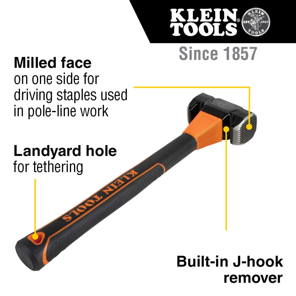 Klein Tools 80936MF Milled-Face Hammer for Electricians & Linemen