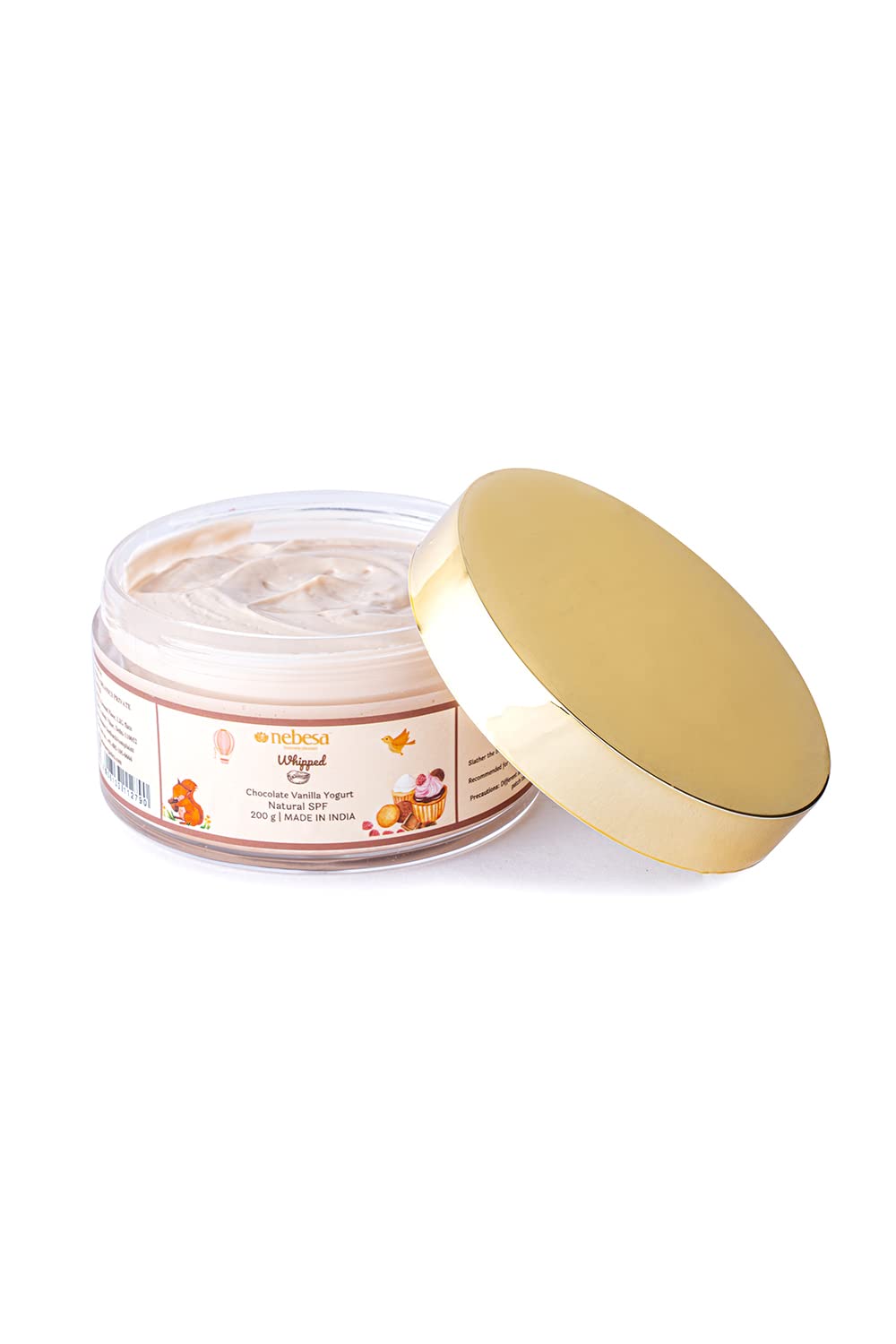 Nebesa Organics Choco Vanilla Kids Body Yogurt - 24 Hour Hydration with Almond Oil & Rosehip Oil | Lightweight Non-Greasy Moisturizing Cream for Babies & Toddlers (200g) | Perfect for Daily Skincare Routine & Sensitive Skin Care