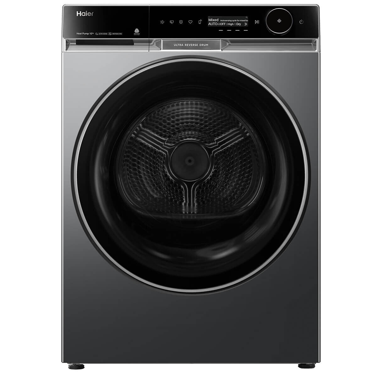 Haier 600 Series 10kg Heat Pump Dryer - Energy Efficient, Dark Finish (Model HDHP10PXB1) for Home Laundry & Large Family Use