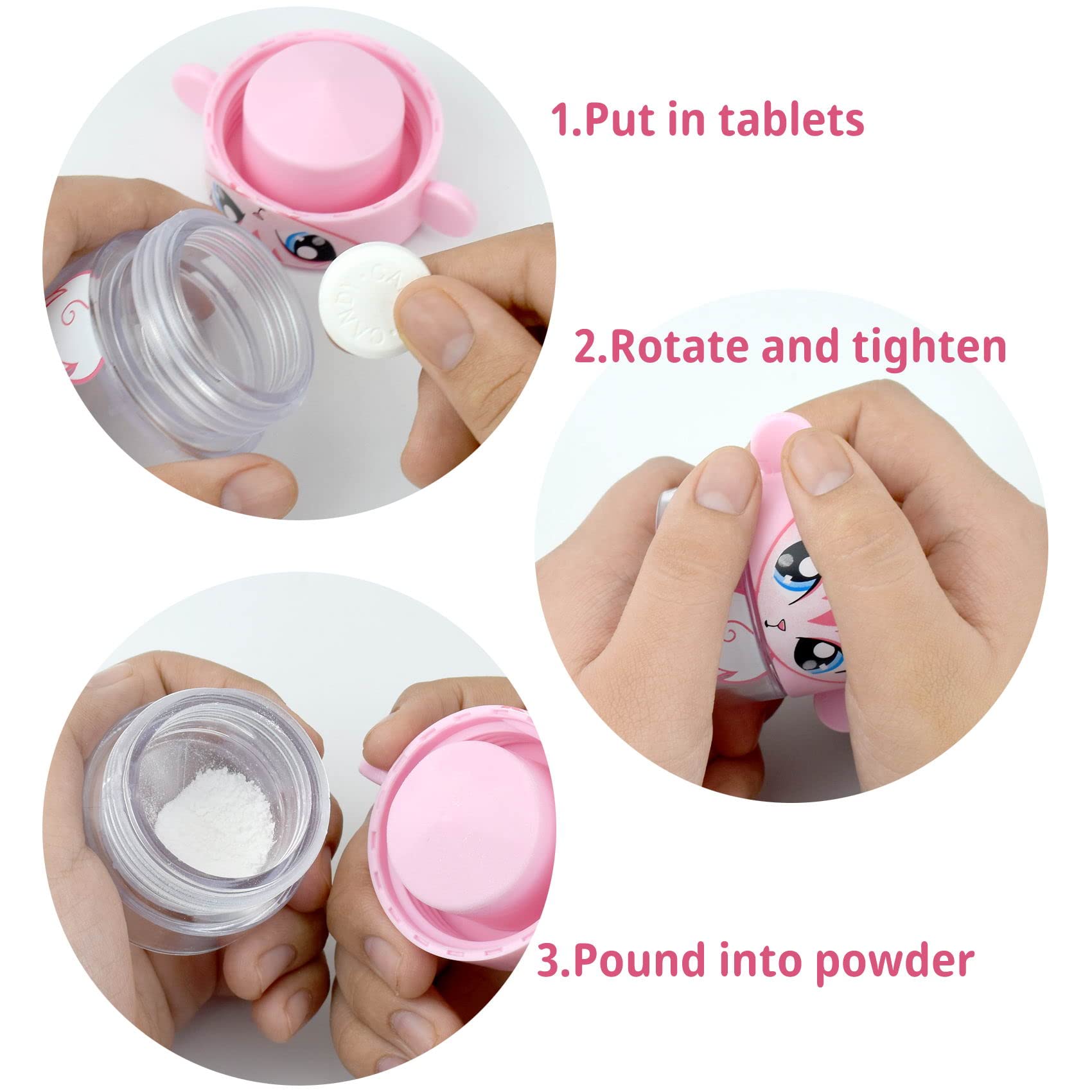 1 Pack Portable Pill Crusher and Grinder - Professional Tablet Pulverizer for Pills, Vitamins & Medications - Easy to Use for Elderly, Children & Pets - Perfect for Home, Travel & Nursing Care (Pink)