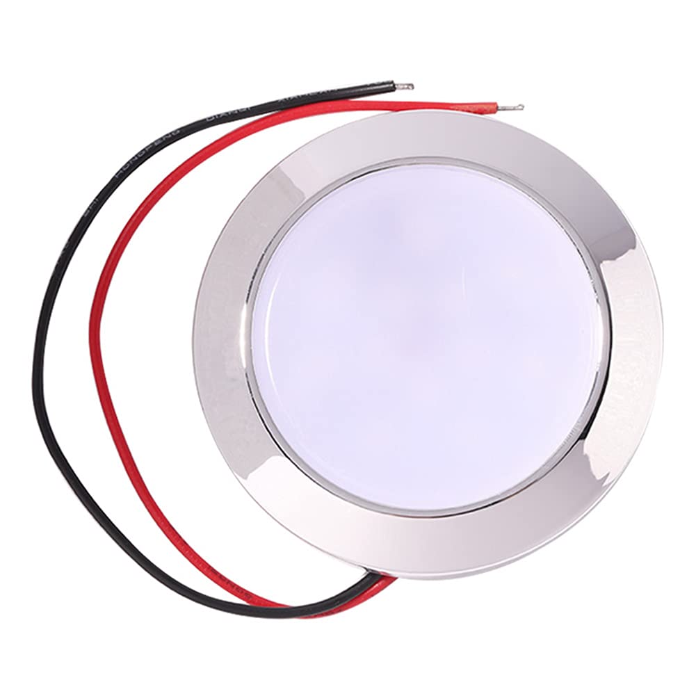 2W IP65 Waterproof 12V/24V Auto 24 SMT LED Dome Reading Lamp for Caravan RV Marine Car Interior Roof Ceiling Lights - Perfect for Night Reading, Camping & Vehicle Interior Lighting