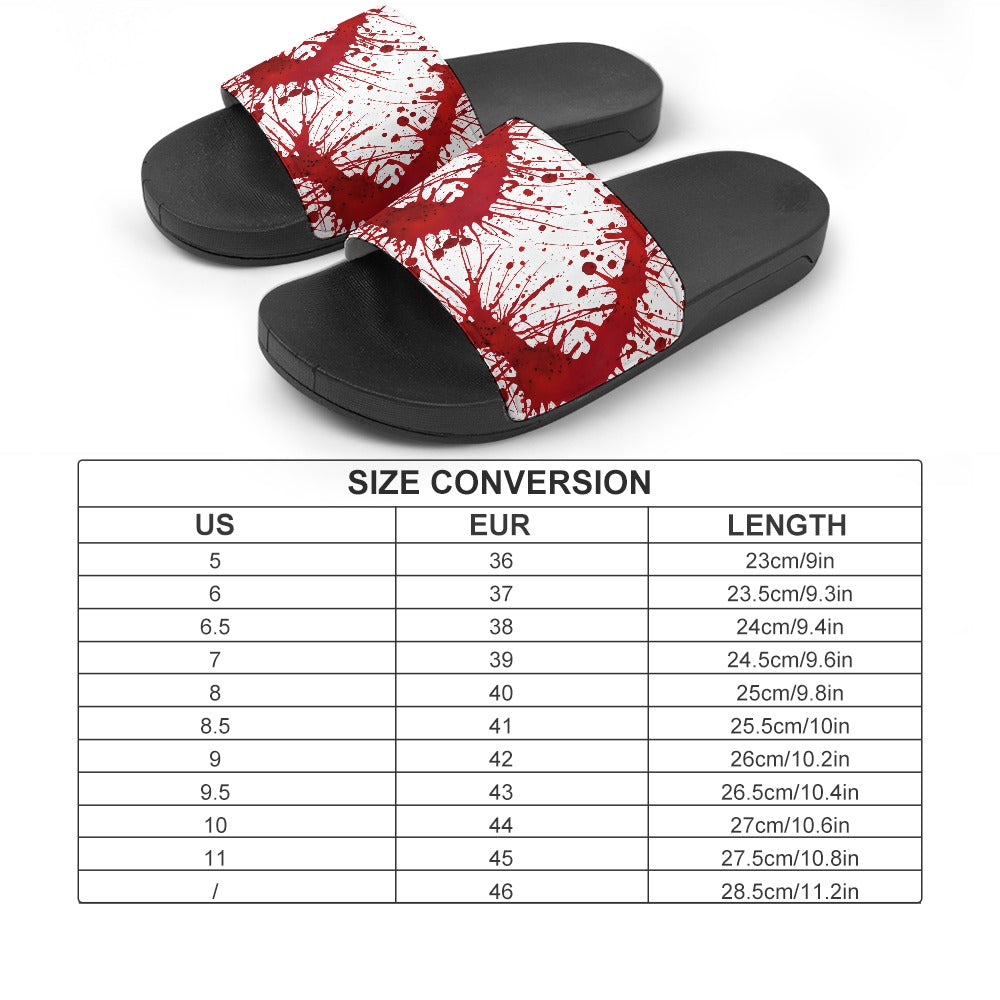 Bloody Splatter Halloween PVC Sandals - Scary Cosplay Shoes for Horror Parties & Themed Events - Comfortable & Durable Costume Footwear