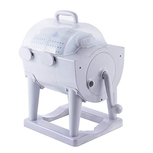 Portable Manual Non-Electric Washing Machine with Spin Dryer - Hand Crank Turbine Laundry Washer for Camping, Apartments, Dorms, RV & Travel - Compact White Washer for Outdoor, Emergency & Small Space Use