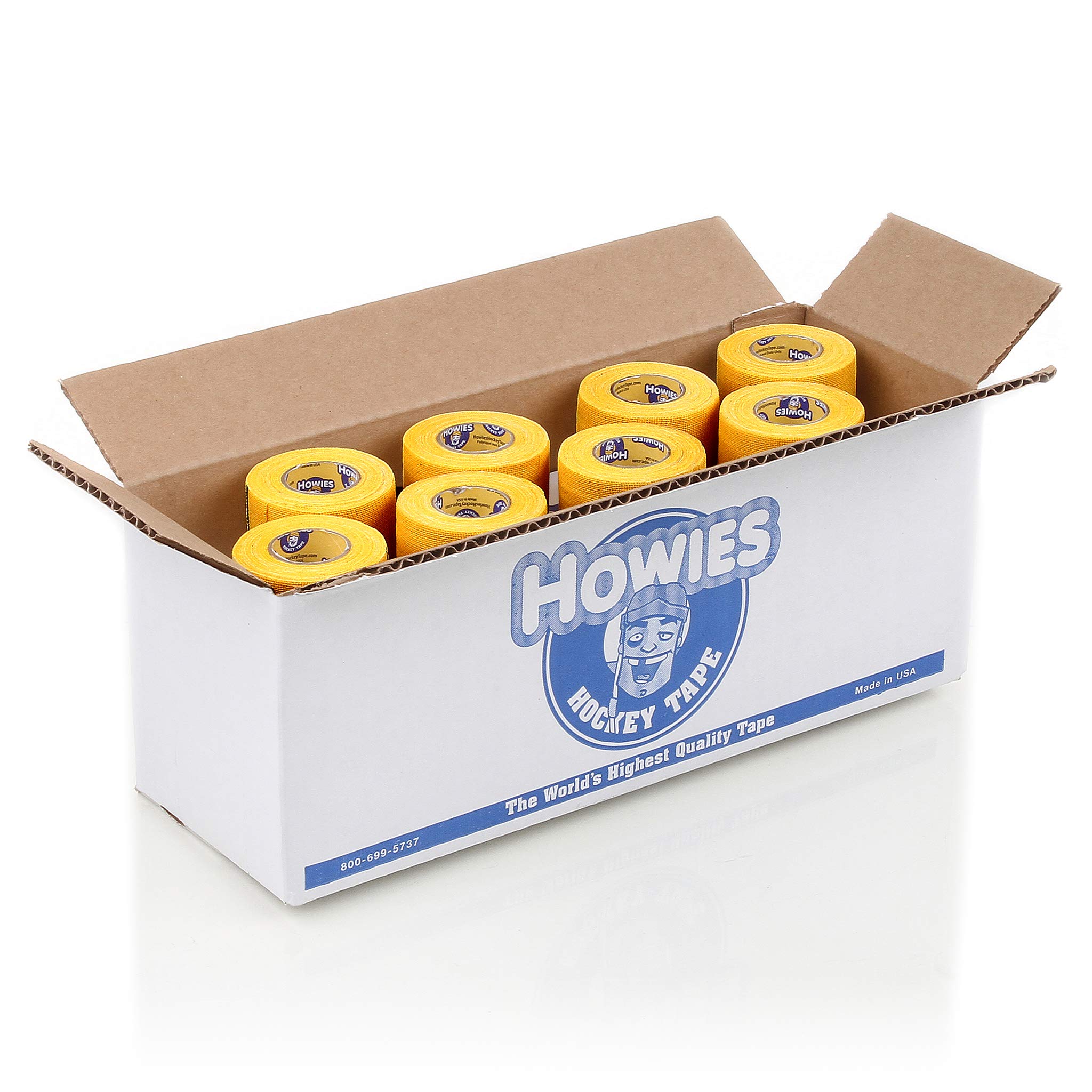 Howies Pro Grip Hockey Tape - 12 Pack Yellow Hockey Stick Grip Tape | Premium Adhesive for Enhanced Control & Durability | Perfect for Ice Hockey, Street Hockey & Stick Handling Practice