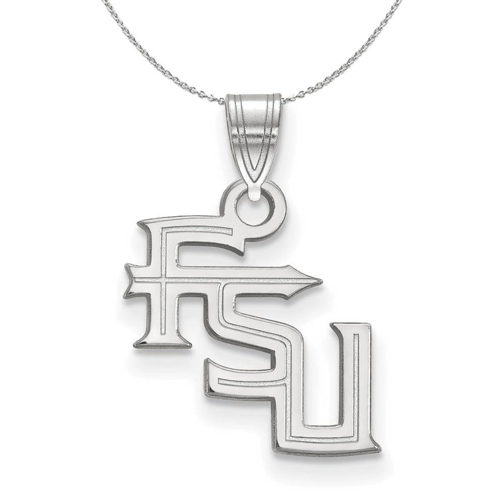FSU Florida State University Sterling Silver Small Black Bow Necklace - Perfect for Gifts, Graduation & Seminoles Fans