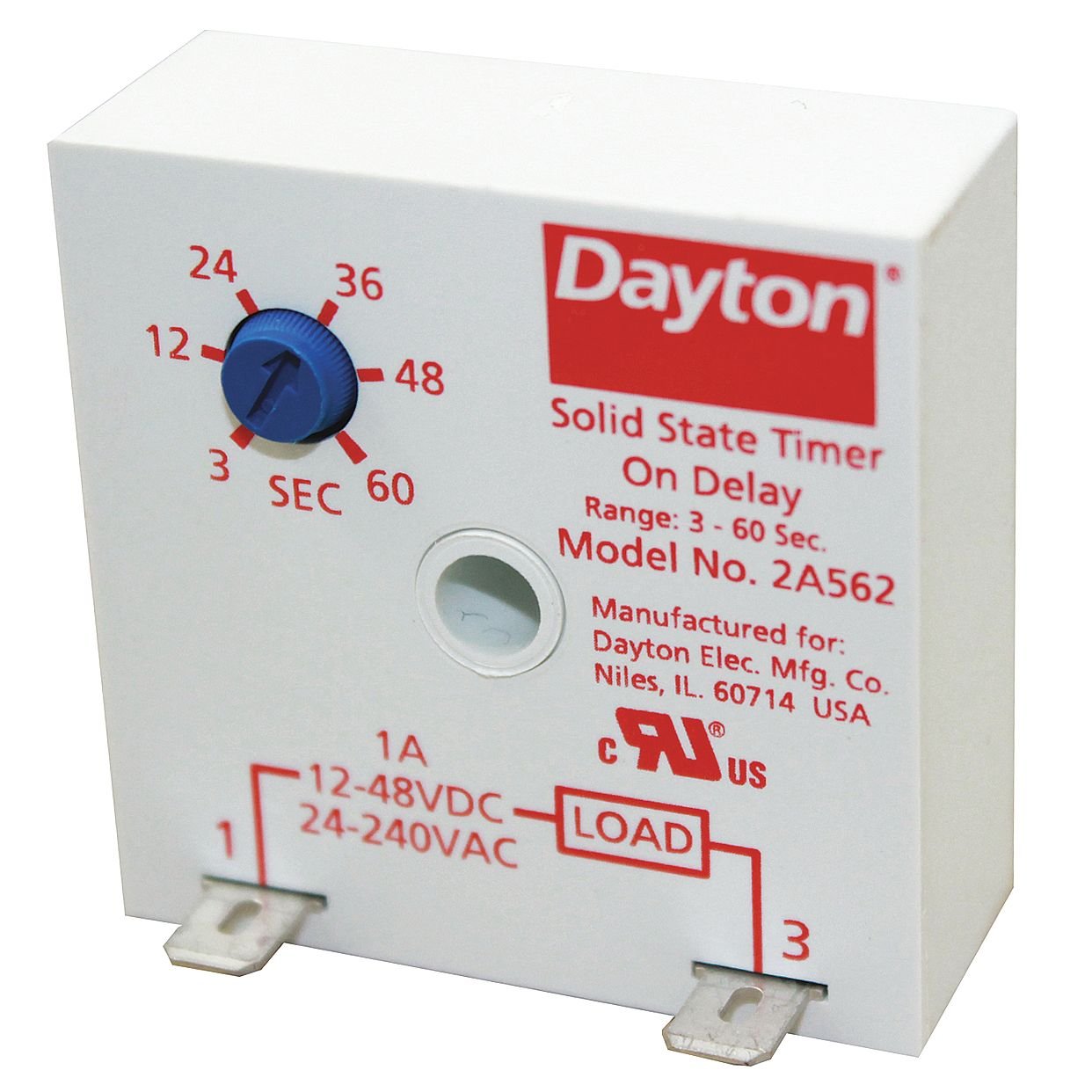 Dayton Encapsulated Timer Relay 1A Solid State - Industrial Automation & HVAC Control System Component
