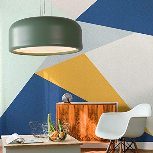 Nordic Style Dome Pendant Light with Diffuser - XINDAR Metal Multi-Light Hanging Ceiling Fixture (Green, 19
