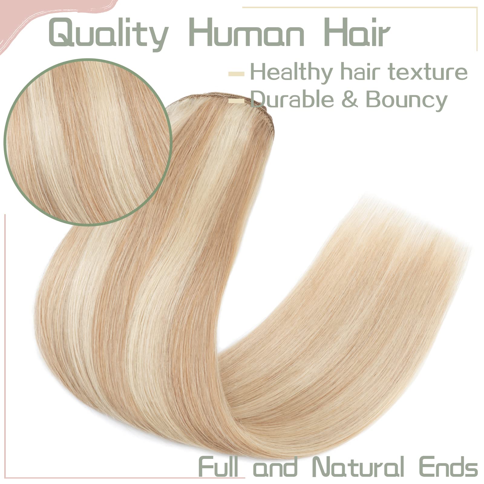 S-noilite 100% Remy Human Hair Clip-in Extensions – Balayage Double Weft, 8 Pieces 18 Clips (24 Inch, 170g, Ash Blonde/Bleach Blonde #18/613) – Thick & Silky Straight Hair for Volume & Styling – Perfect for Parties, Weddings & Everyday Glam