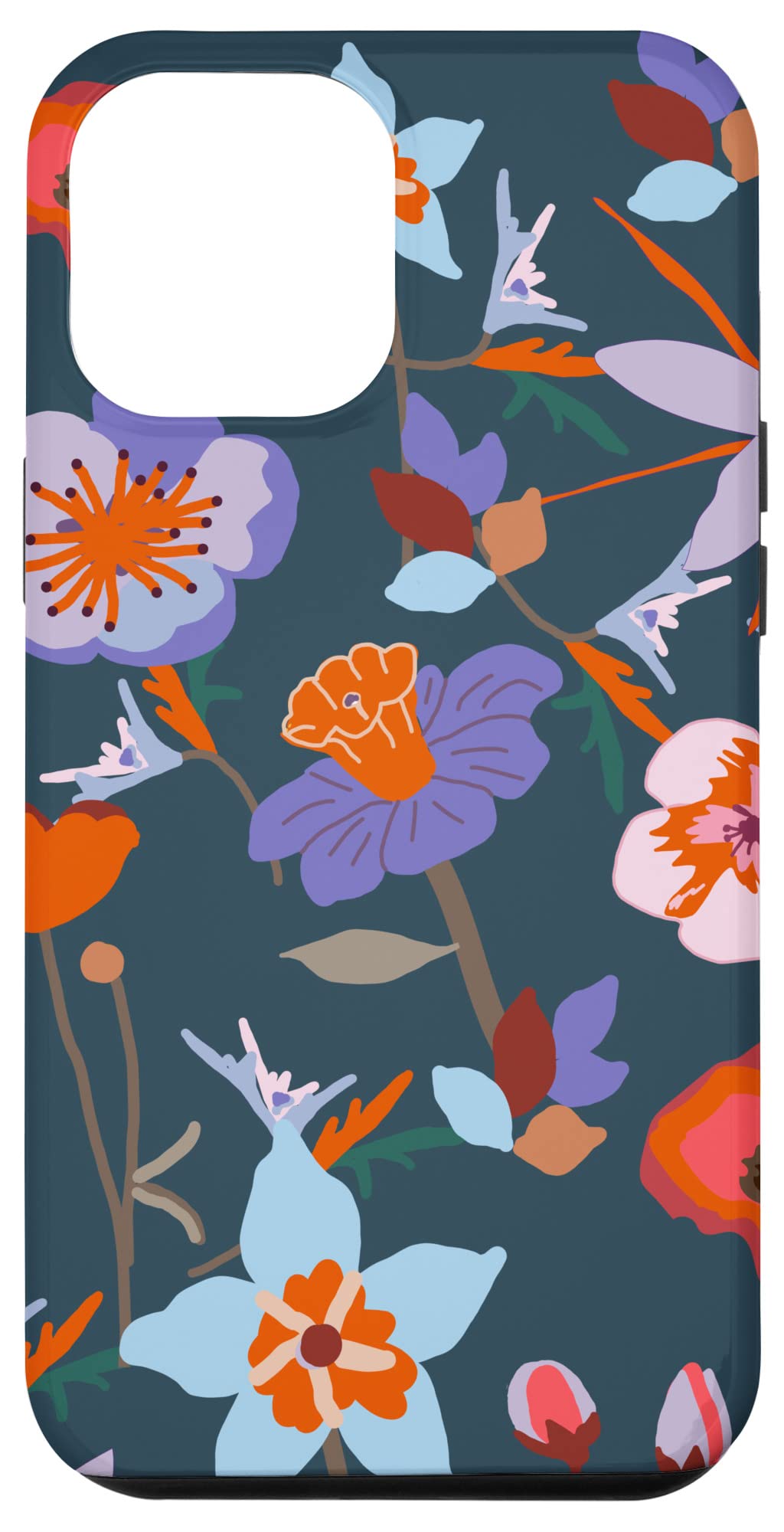 iPhone 12 Pro Max Case - Wildflower Floral Design Protective Cover for Pacific Blue | Durable Slim Fit with Artistic Flower Garden Pattern | Perfect for Daily Use, Travel & Gift Giving