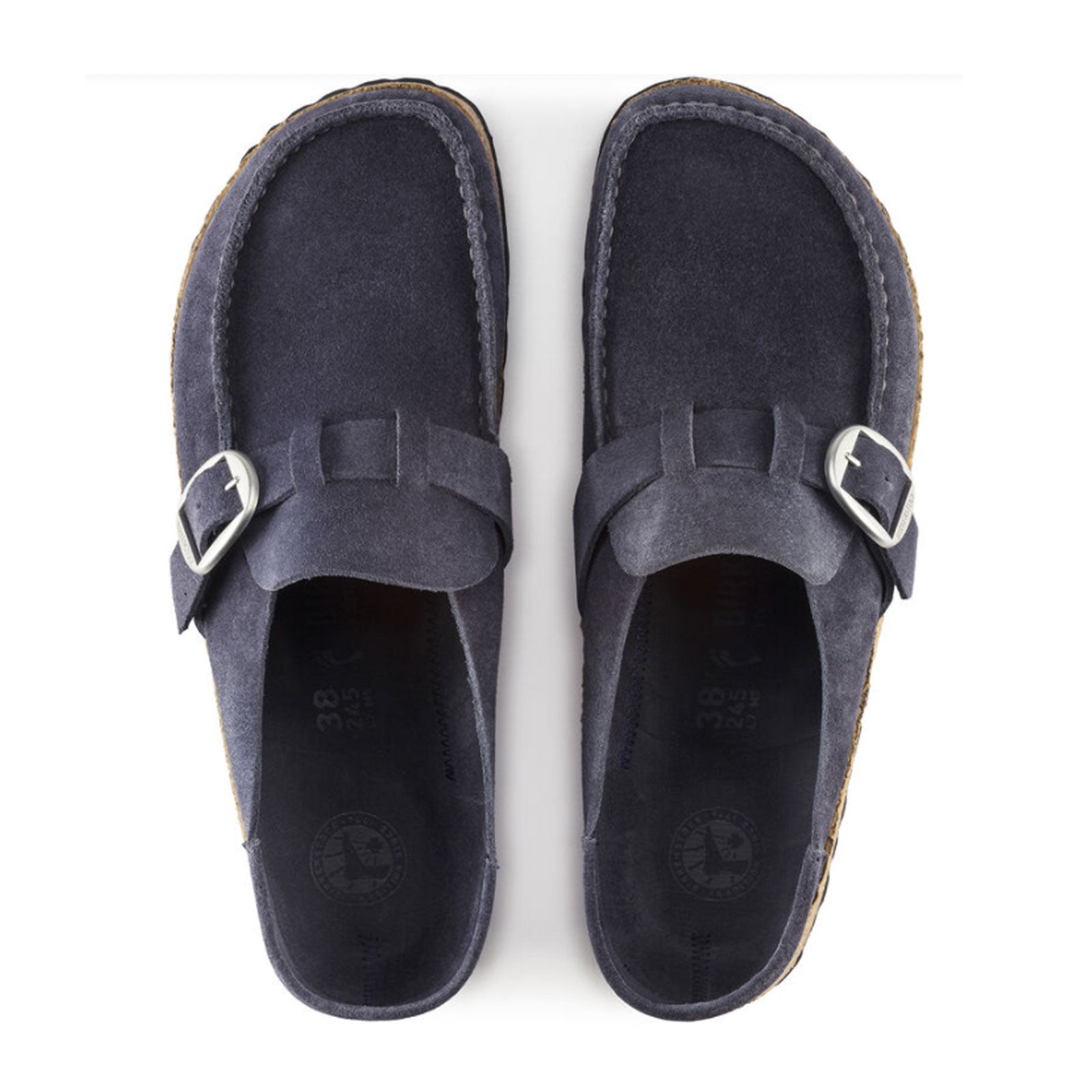 Birkenstock Buckley Narrow Clog for Women - Navy Suede Leather Comfortable Slip-On Shoes | Perfect for Casual Wear, Nursing, and Indoor/Outdoor Use