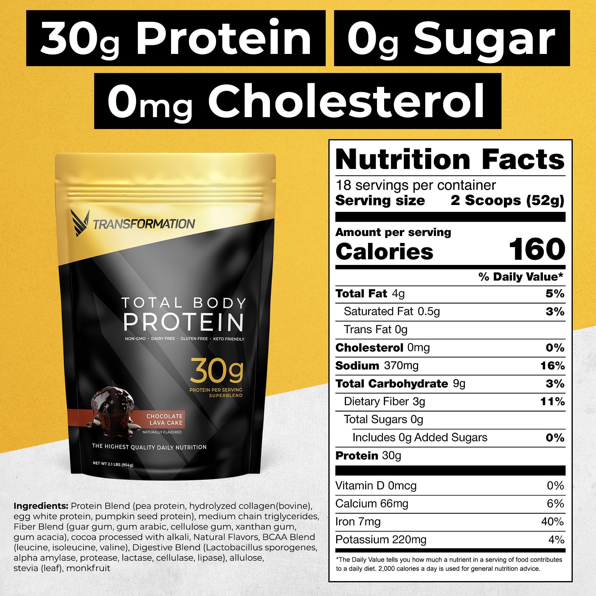 Premium Protein Powder with Egg White, Collagen Peptides & Plant Protein | 15 Billion CFU Probiotics & Digestive Enzymes | Low Carb Chocolate Shake for Weight Loss & Muscle Recovery | Perfect for Post-Workout, Breakfast or Healthy Snacking