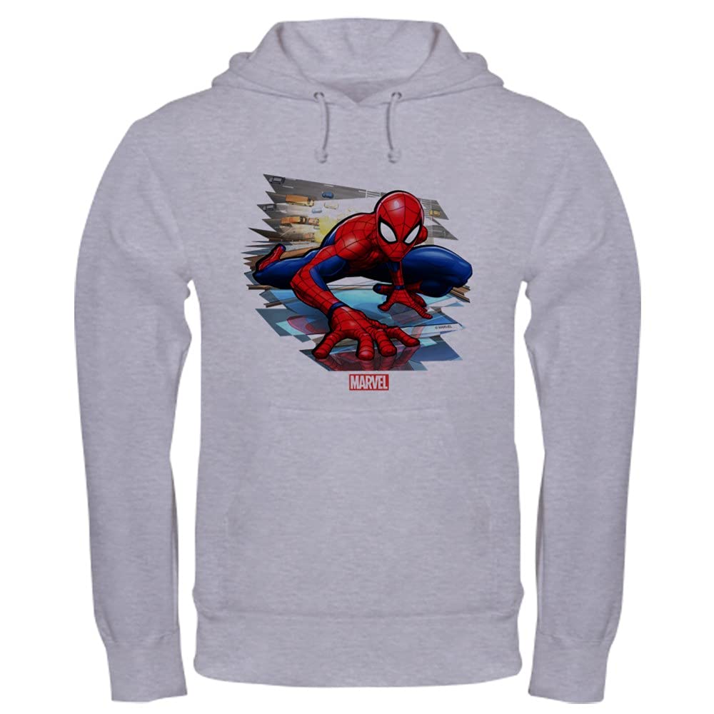 Spider-Man Hooded Sweatshirt for Men & Women - Marvel Superhero Pullover with Wall Design | Perfect for Cosplay, Halloween Costumes & Comic Con Outfits