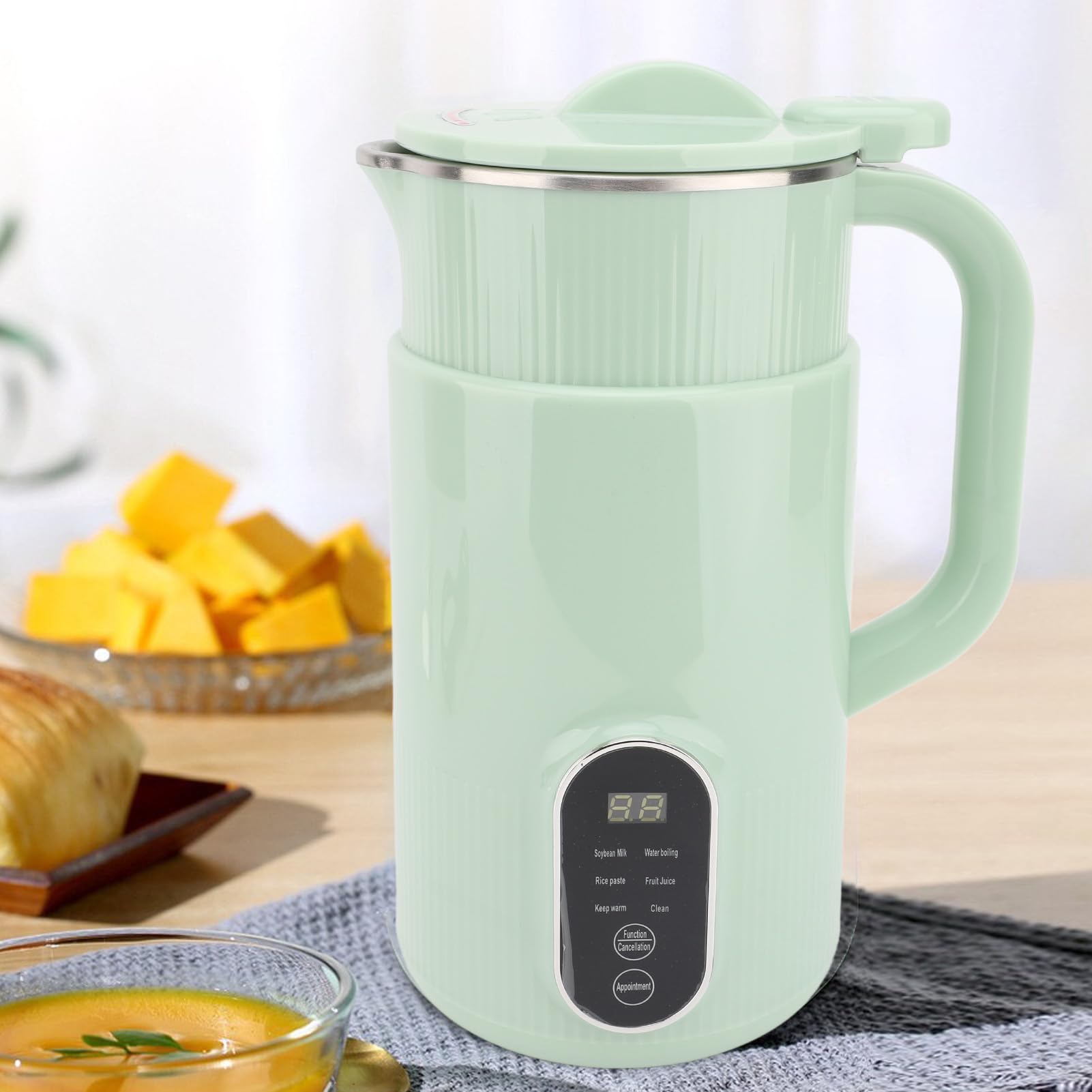 TOPINCN Soy Nut Milk Maker with Stainless Steel Blades - Fast Homemade Plant-Based Milk Machine for Smooth & Creamy Almond, Soy, Oat Drinks - Includes Filter Bags (Green) - Perfect for Vegan Breakfast, Healthy Snacks & Family Nutrition