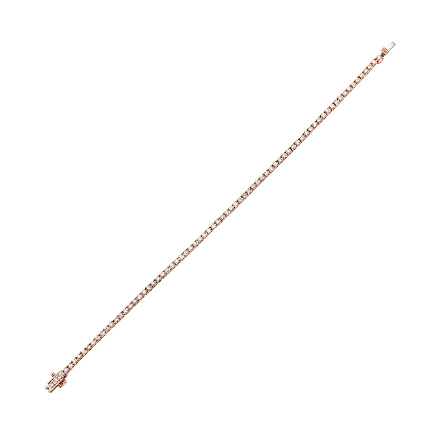 14K Rose Gold Diamond Tennis Bracelet for Women - Elegant Channel Set Design, Perfect for Weddings, Anniversaries & Special Occasions