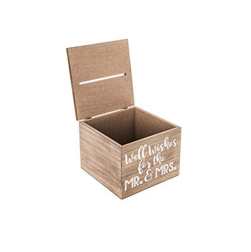 Wedding Advice Box - Rustic Wooden Keepsake Memory Chest for Couples | Guest Book Alternative, Bridal Shower Gift & Time Capsule | Perfect for Wedding Decor, Card Storage & Special Occasions