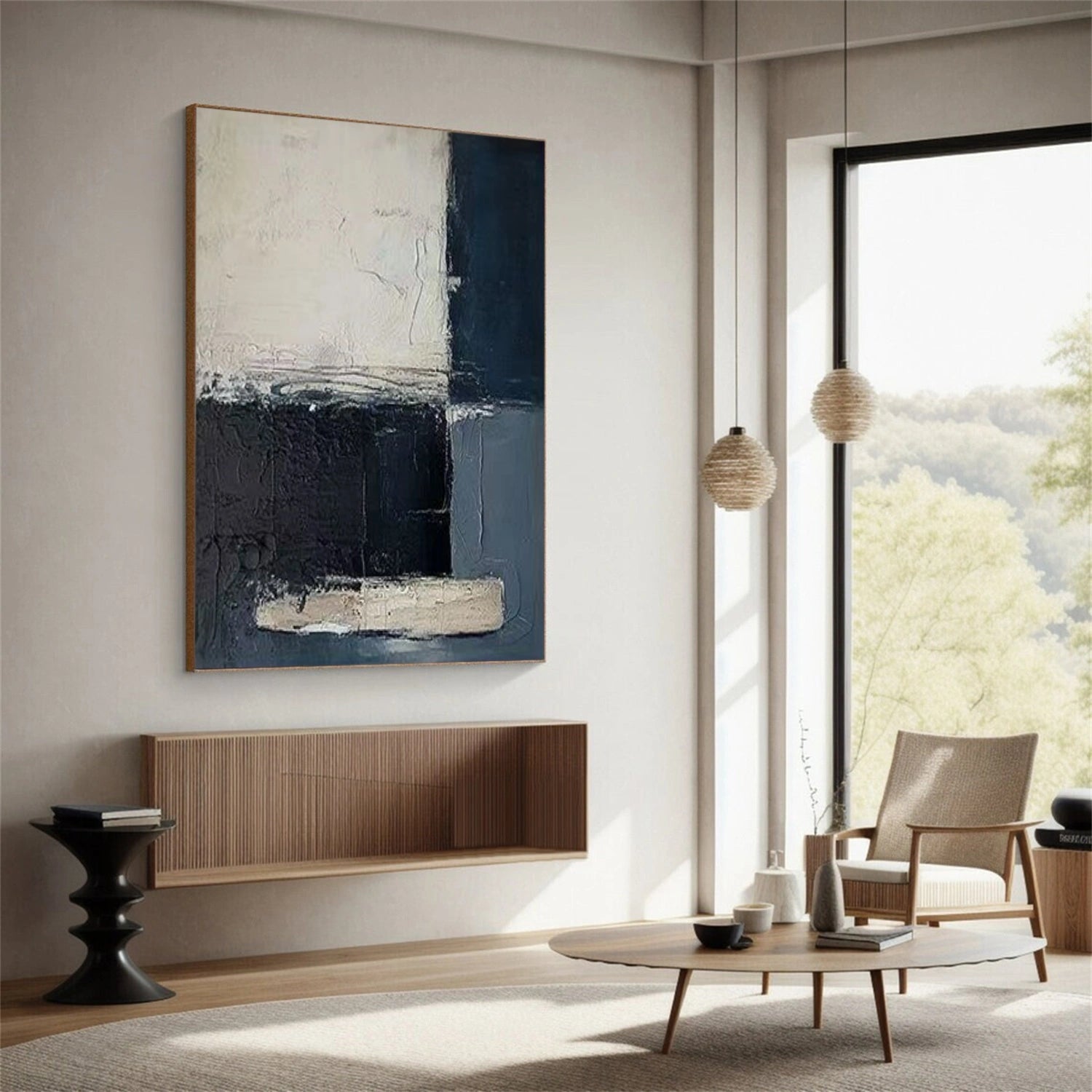 Abstract Texture Painting #AB 340 - Modern Wall Art Decor for Living Room, Bedroom & Office - Unique Handmade Canvas Artwork