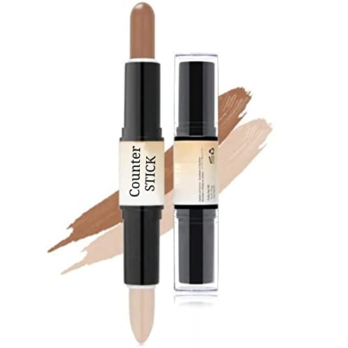 2-in-1 Highlight & Contour Stick - Creamy Face Makeup Duo for Cheekbones & Nose Definition | Perfect for Everyday Glam & Photo Shoots