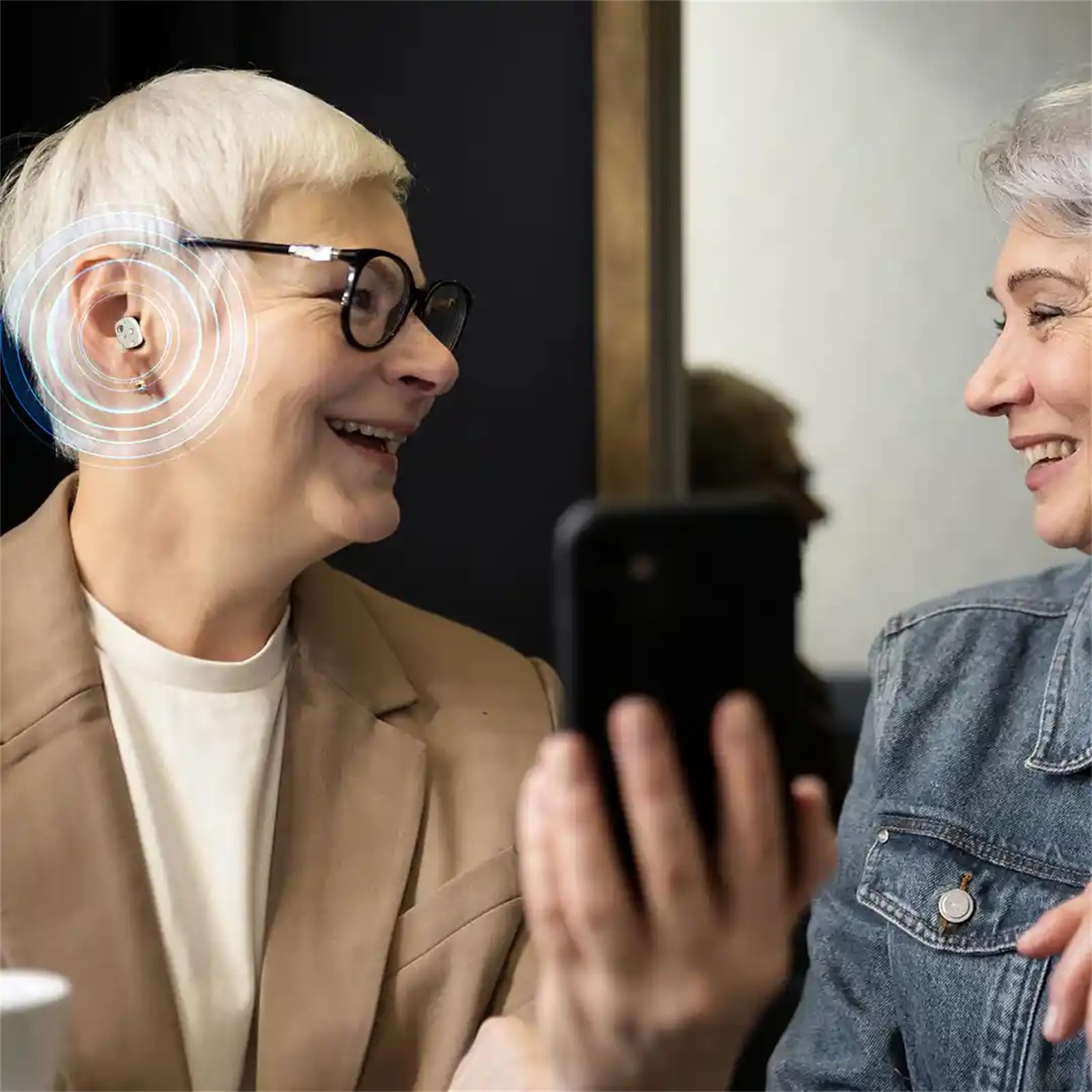 Nebr Digital Hearing Aids for Seniors - Rechargeable Noise Cancelling Hearing Amplifiers with Comfort Fit (Skin) - Ideal for TV Watching, Conversations & Outdoor Activities