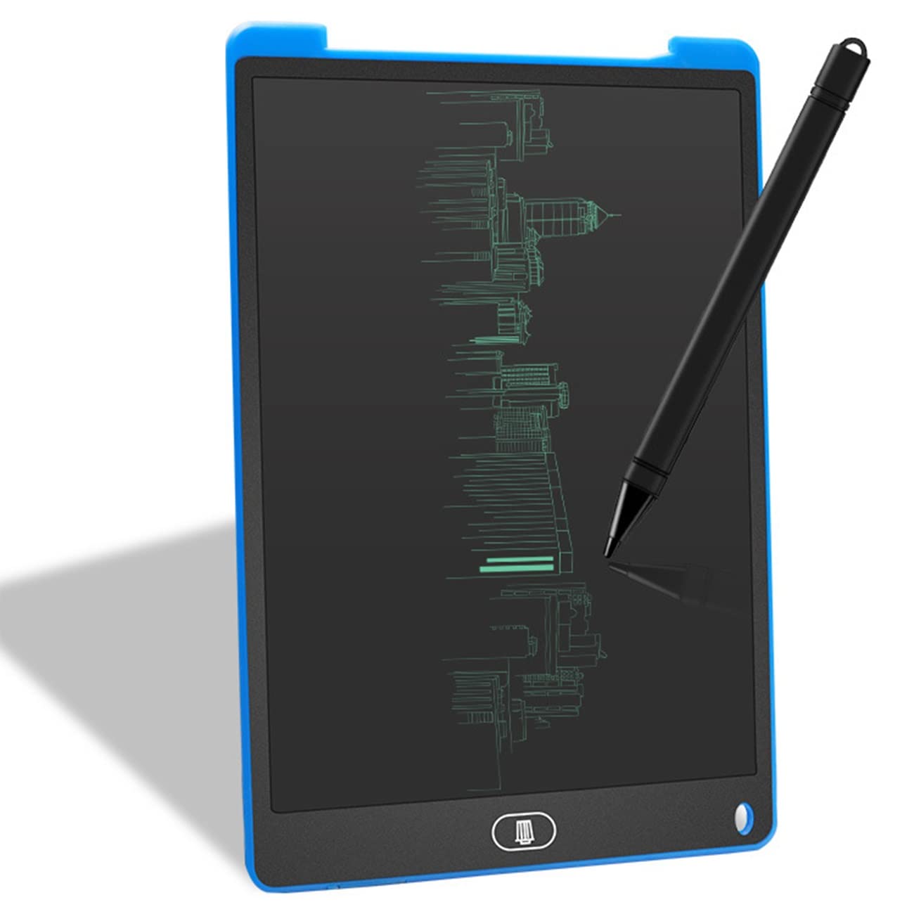 12 Inch Blacklight LCD Writing Tablet - Reusable Doodle Board for Kids, Colorful Drawing Pad with Erasable Screen, Electronic Sketching Gift for Boys & Girls (Blue) - Perfect for Home, School & Travel Activities