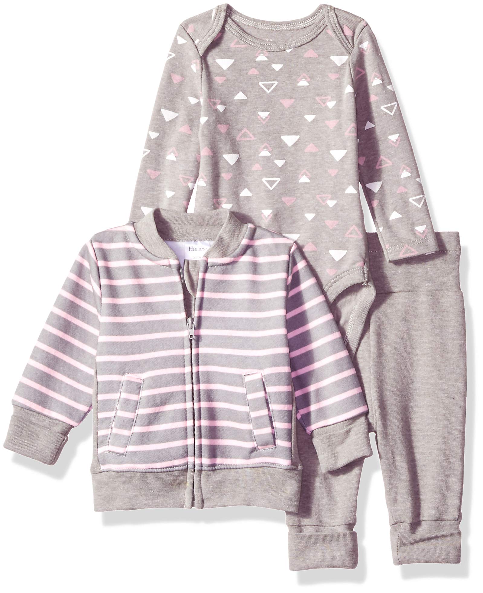 Hanes Ultimate Baby Flexy Jogger Set - Long Sleeve Bodysuit & Soft Fleece Jacket for Newborns & Toddlers | Cozy Winter Outfit for Playdates & Family Photos