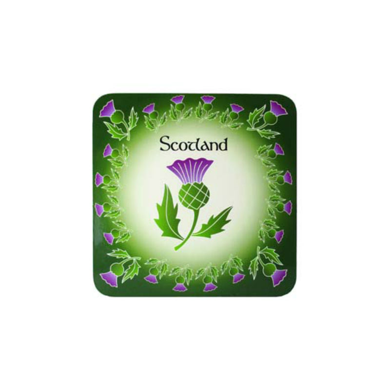Premium Thistle Coaster Set - 6 Pack Absorbent Cork Drink Coasters for Hot & Cold Beverages - Elegant Home Bar, Coffee Table & Kitchen Decor - Perfect for Parties, Dining & Office Use