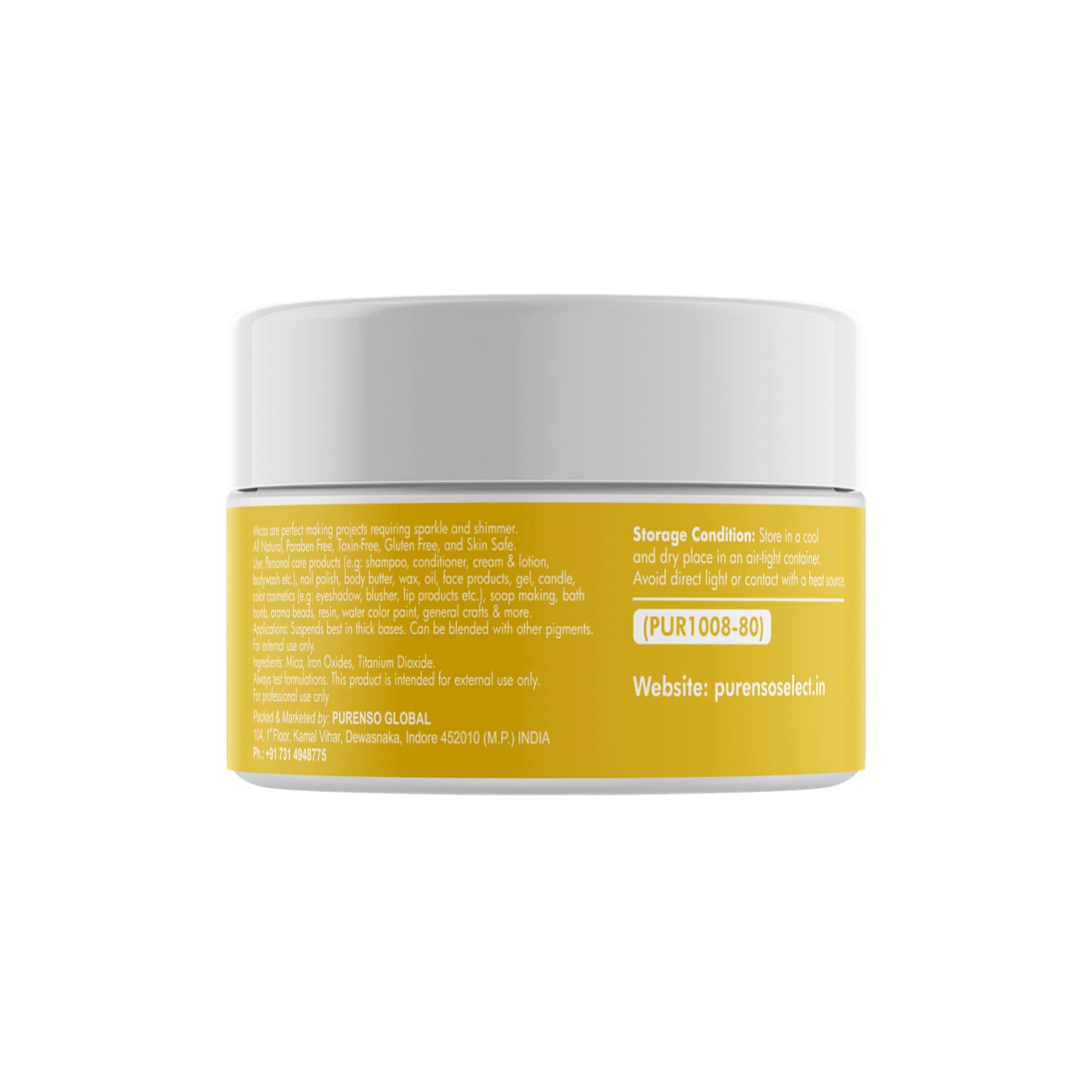 Purenso Select - 10g Mustard Yellow Mica Powder for DIY Soap Making, Candle Crafting, Lip Gloss, Nail Art, Bath Bombs & Resin Projects | Vibrant Pigment for Cosmetics, Art & Craft Supplies | Perfect for Handmade Gifts, Home Decor & Creative DIY Projects