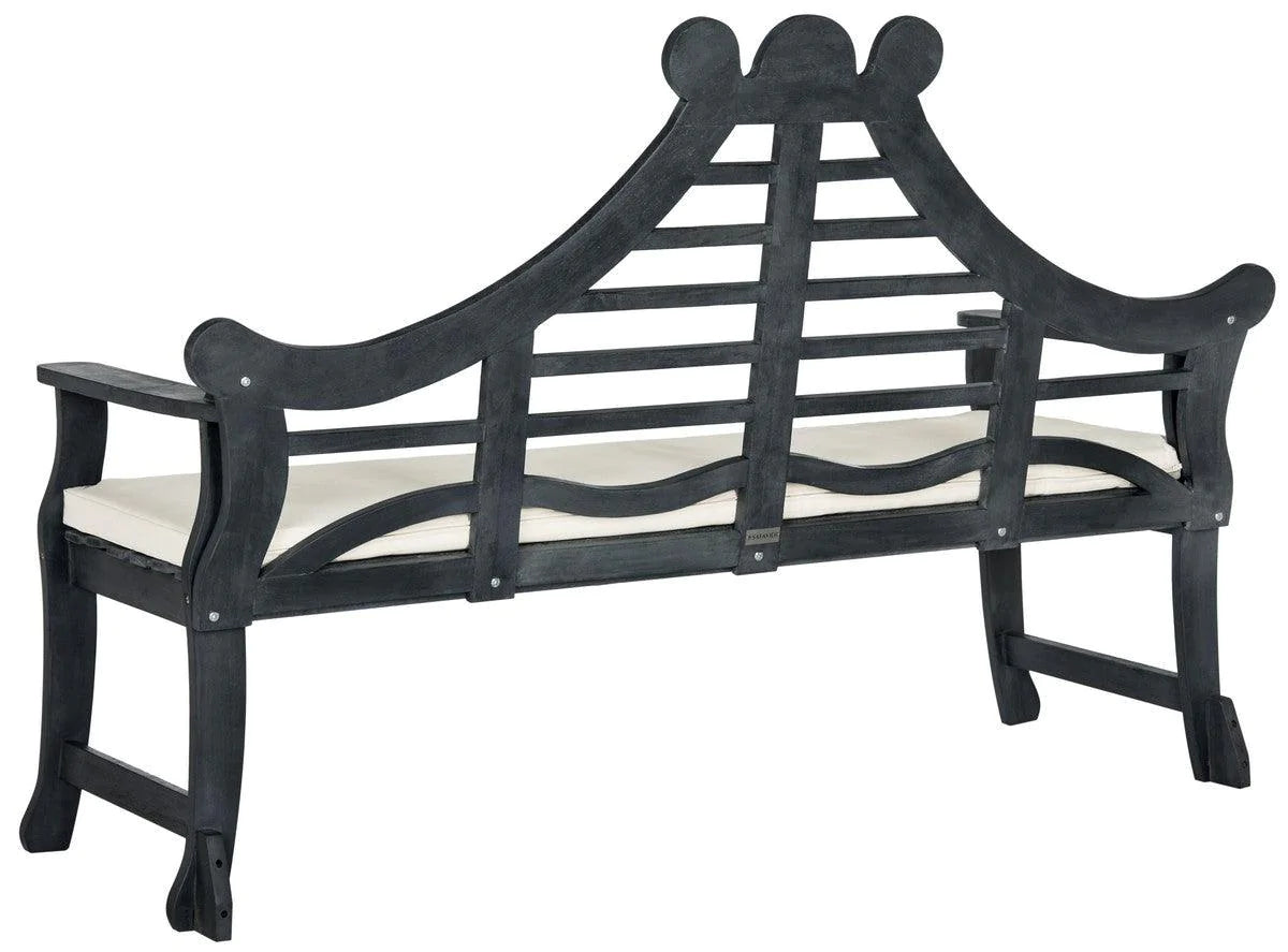 Dark Slate Grey Classic Curved Garden Bench - Outdoor Patio Furniture for Backyard, Porch & Garden Decor - Weather-Resistant & Comfortable Seating