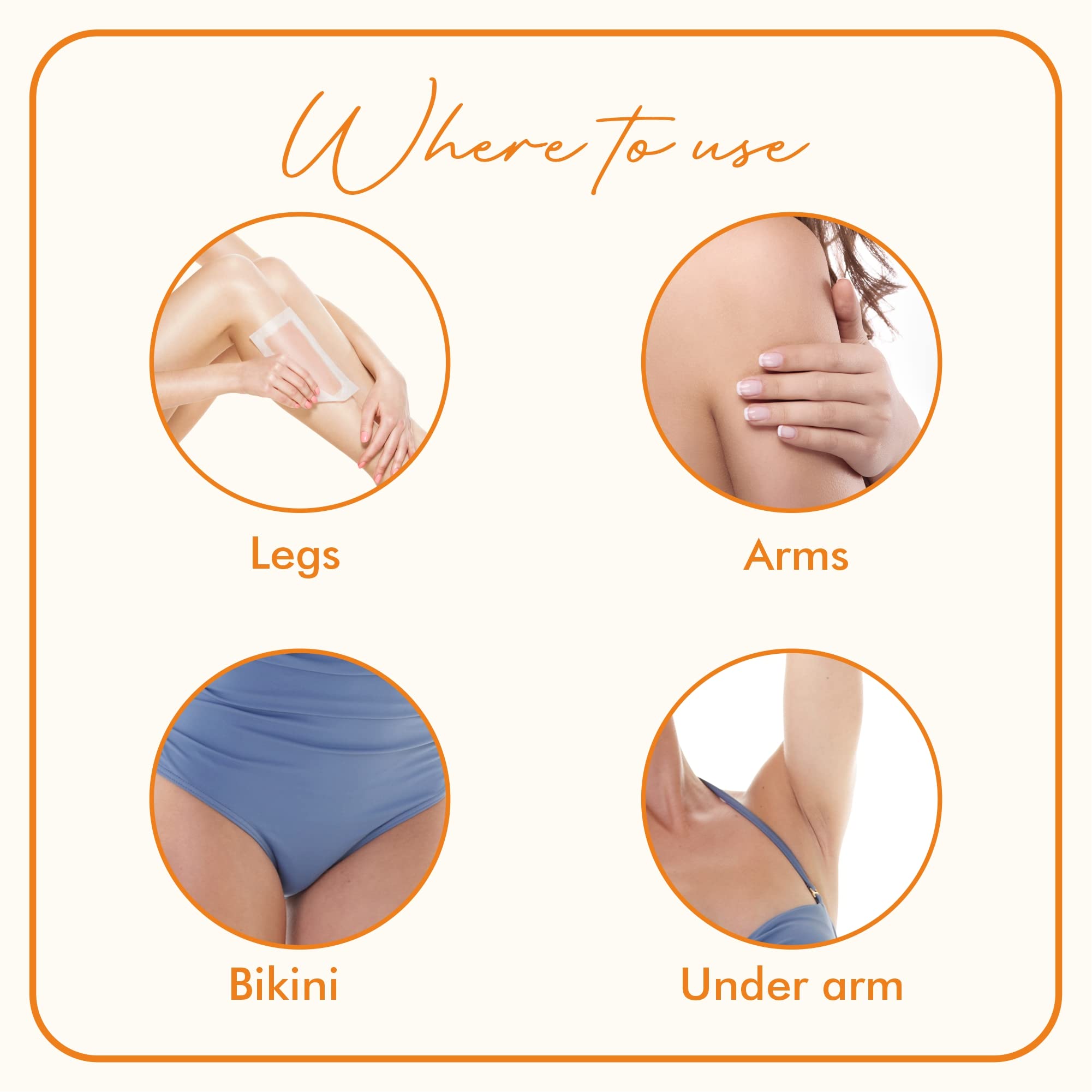 Ikin Instant Wax Strips with Papaya & Lemon Extract for Women - 20 Count | Long-Lasting Hair Removal for Normal Skin | Cold Gel Wax for Soft & Smooth Skin | Up to 4 Weeks of Smoothness | Includes 4 Perfect Wipes | Perfect for Legs, Arms, Bikini & Underarms
