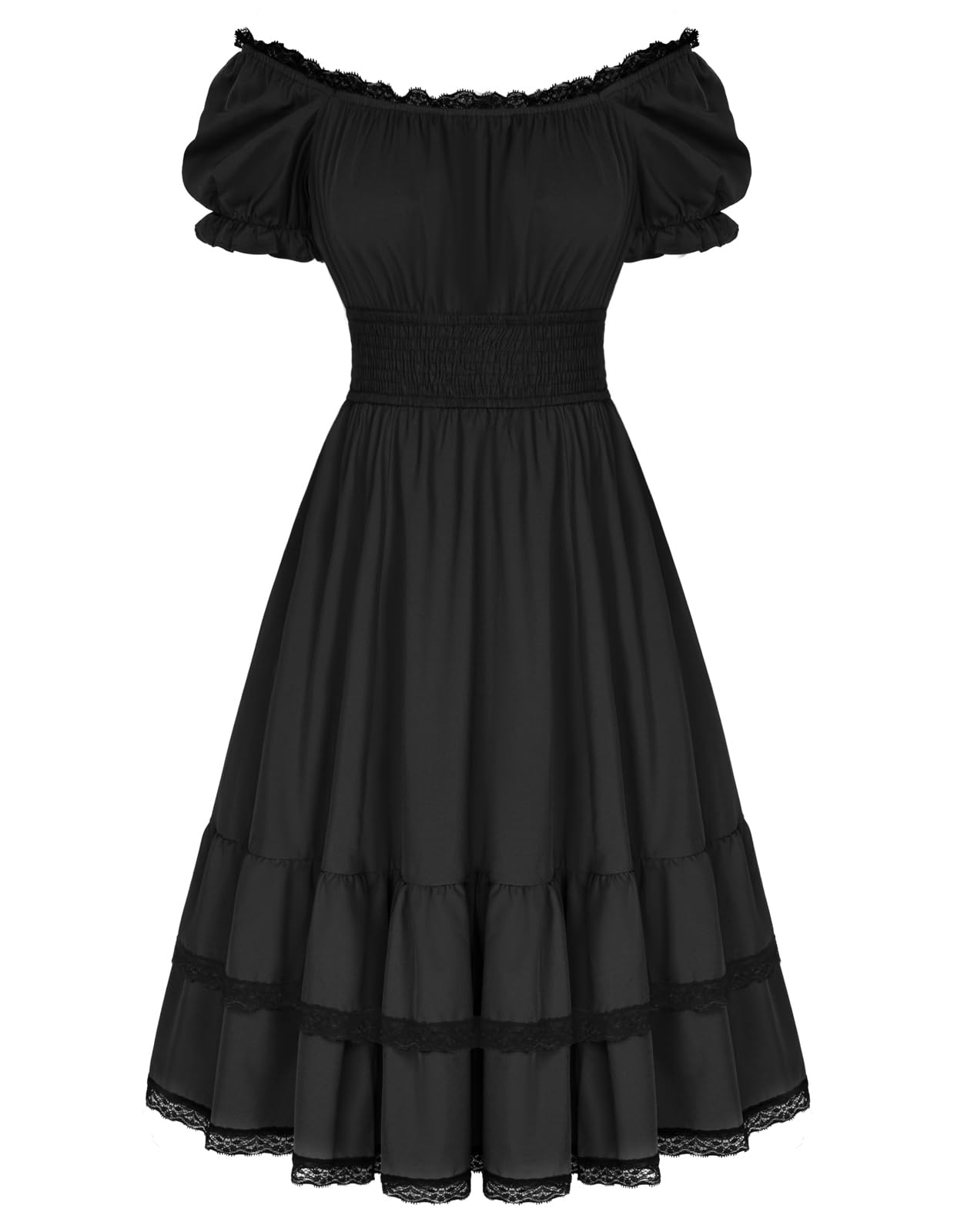 Gothic Victorian Dresses for Women | Scarlet Darkness Renaissance Costume Midi Dress | Perfect for Cosplay, Halloween & Themed Parties