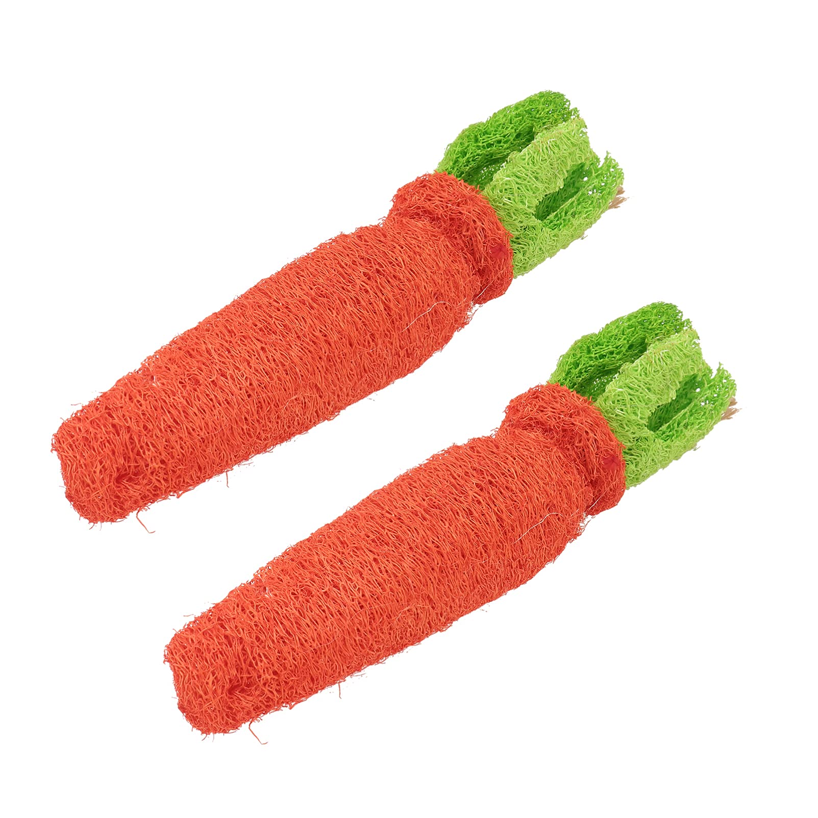 POPETPOP 2-Piece Loofah Rabbit Chew Toy for Small Pets - Natural Hamster Teeth Grinding & Molar Toy - Durable Biting Chew Toy for Rabbits, Hamsters & Guinea Pigs - Perfect for Dental Health & Stress Relief