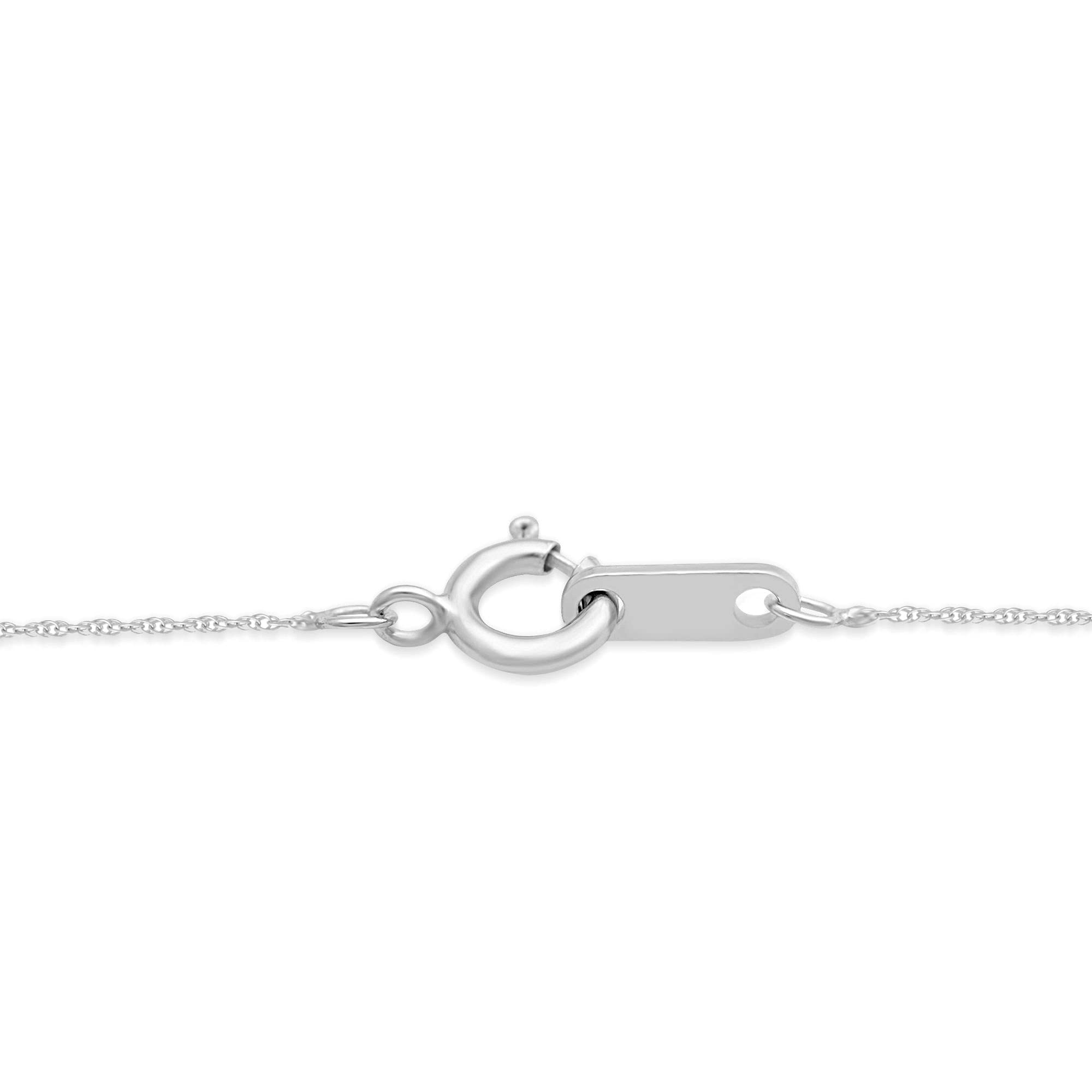 Jewelili Sterling Silver Heart Pendant Necklace for Women - 1 CTTW Natural White Round Diamond Jewelry with 18