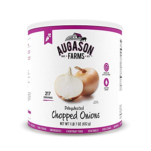 Augason Farms Dehydrated Chopped Onions 1 lb 7 oz (680g) - Long Shelf Life Emergency Food Storage, No.10 Can - Perfect for Camping, Prepping & Cooking