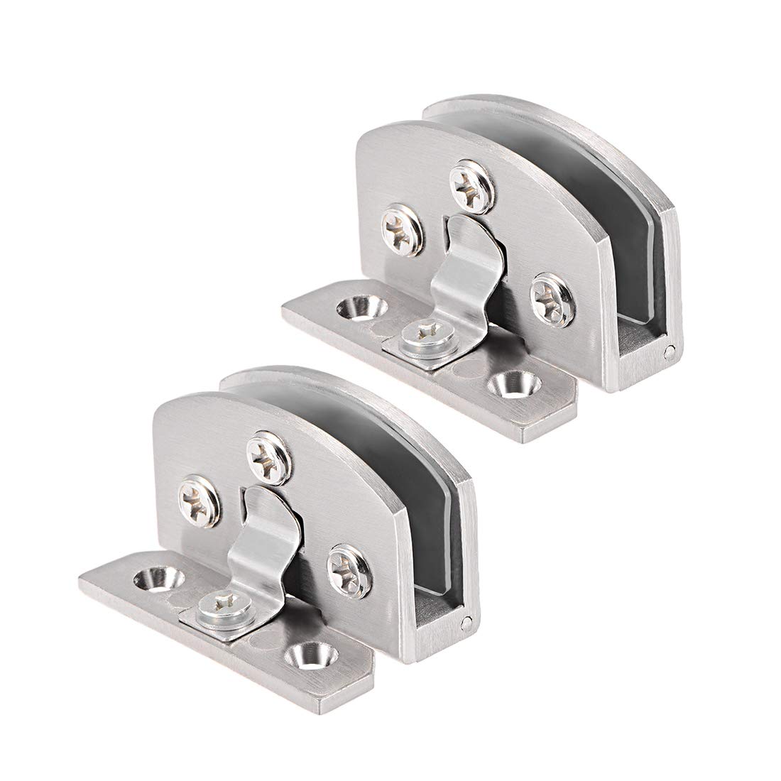 uxcell Glass Hinge Clamps for 5mm-8mm Cabinet Doors - 2 Pack - Perfect for Showcase Cabinets, Display Cases & Glass Door Installations