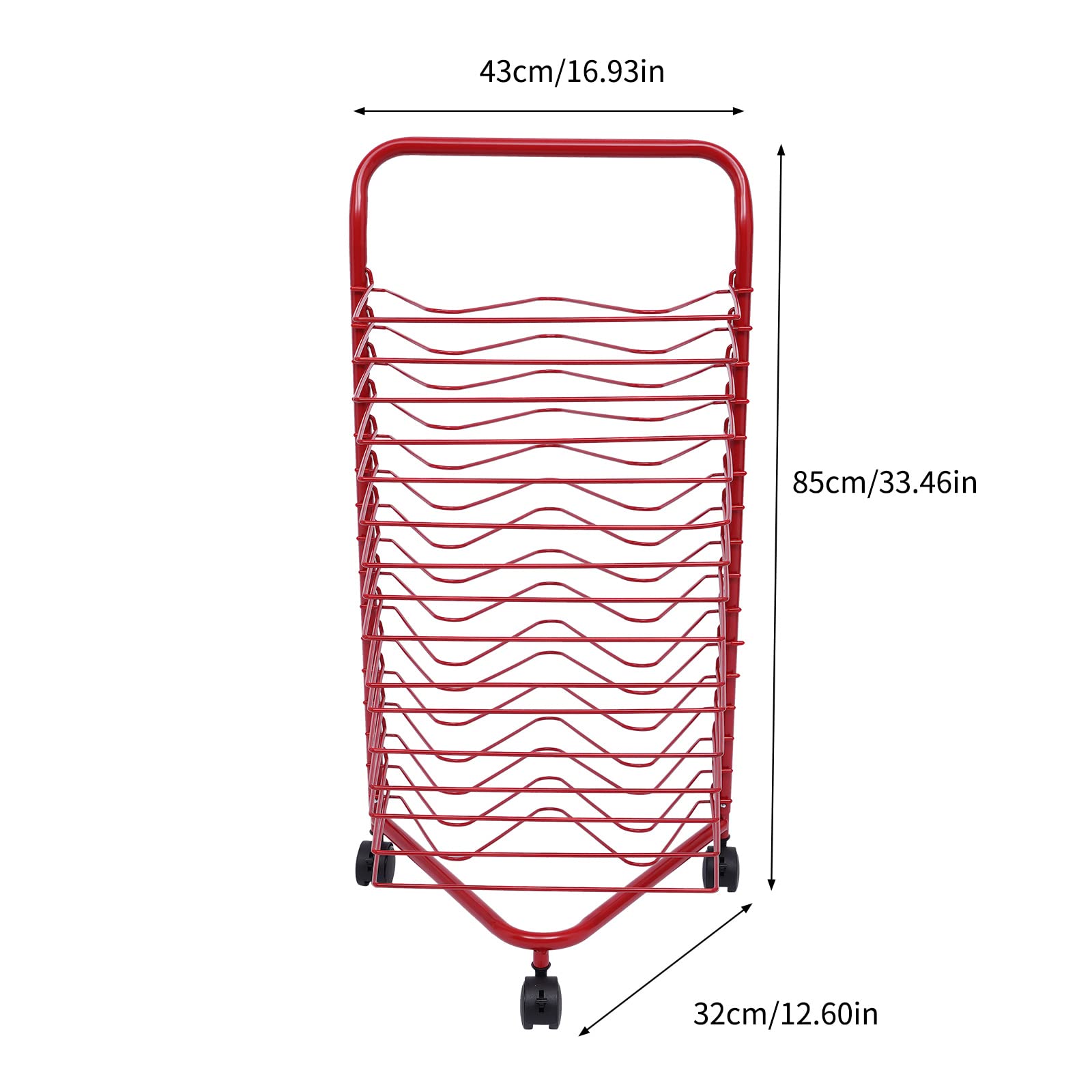 16-Shelf Metal Art Drying Rack with Wheels - Heavy Duty Classroom Paint Storage Display Organizer for Kids Artwork, School Projects & Craft Drying - Perfect for Art Rooms, Studios & Preschools