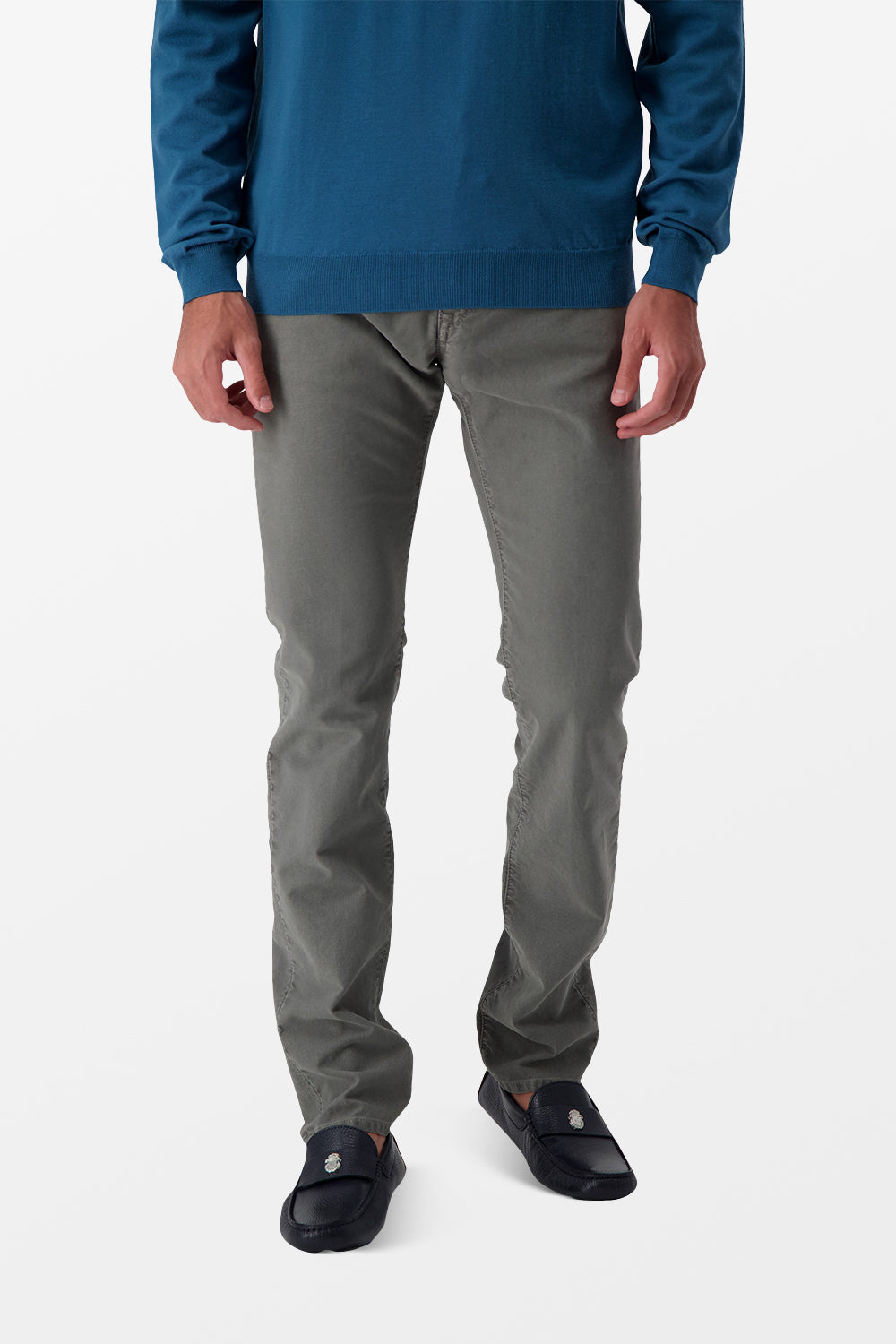 Incotex Grey Casual Trousers for Men - Comfortable Slim Fit Chino Pants for Office, Travel & Everyday Wear
