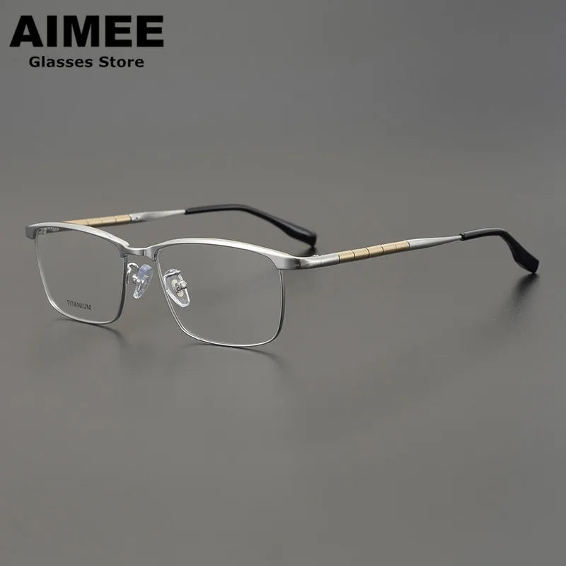 Aimee Unisex Full Rim Square Titanium Eyeglasses 6119 - Lightweight Durable Frame for Men & Women - Perfect for Reading, Work & Everyday Use
