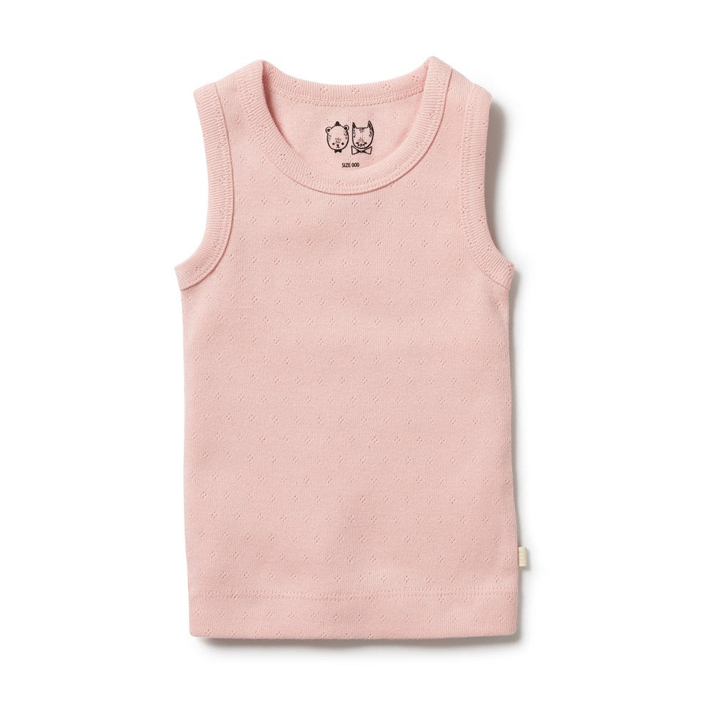 Organic Pointelle Singlet for Women - Soft Breathable Cotton Camisole Top | Perfect for Layering, Sleepwear & Summer Outfits