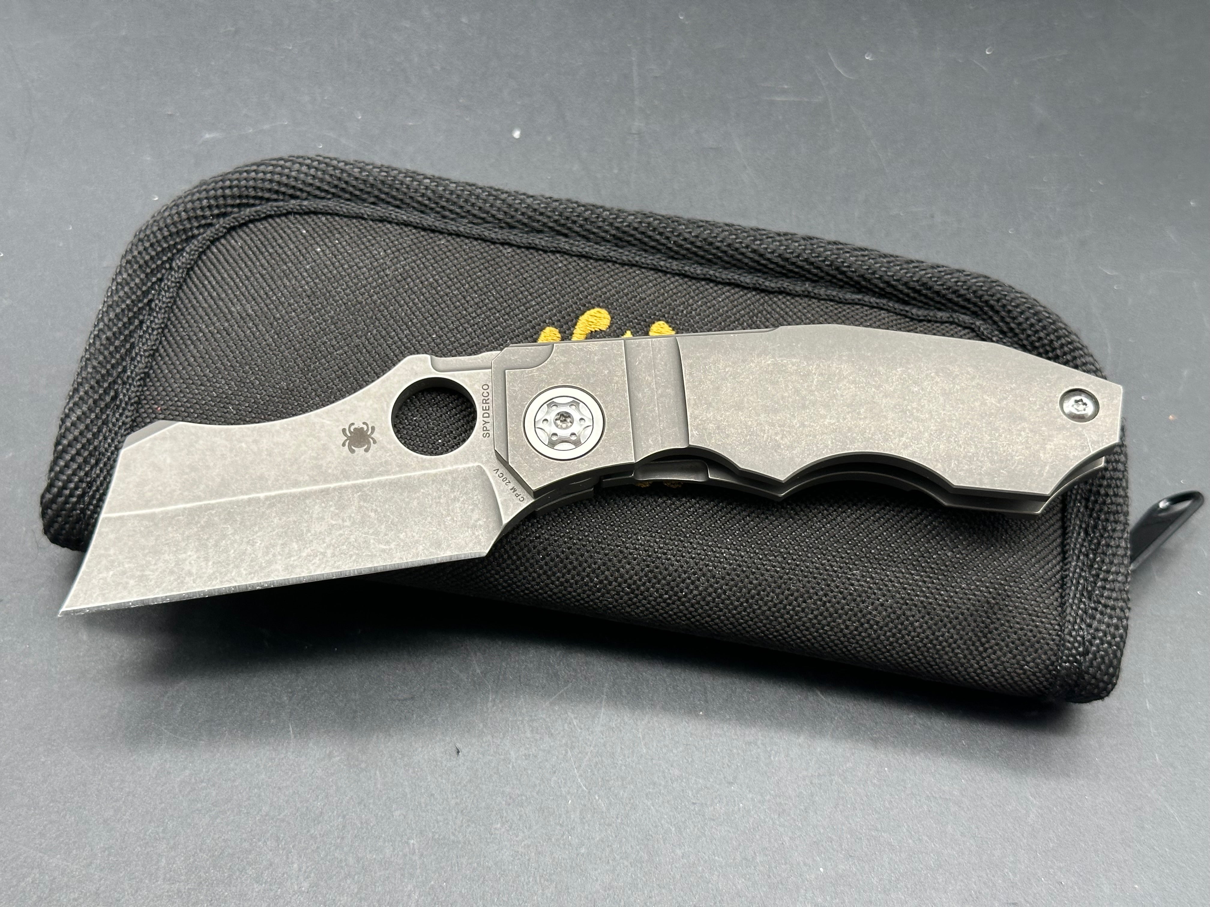 Spyderco Stovepipe Frame Lock Folding Knife - Titanium Handle, 2.8