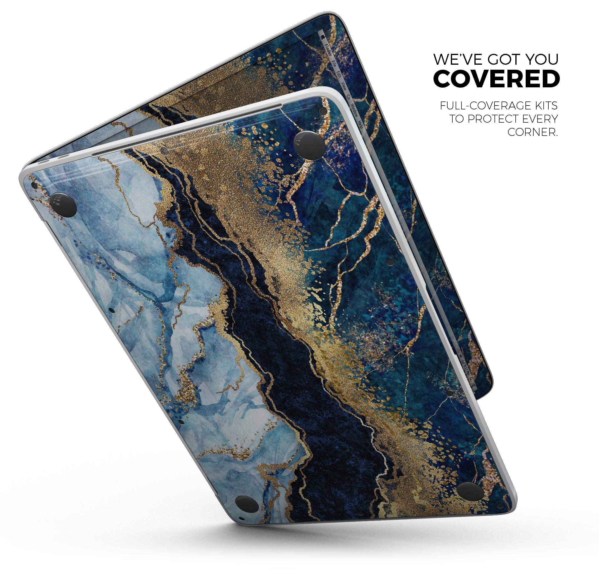 Premium Foiled Marble Agate Full-Body Wrap Scratch Resistant Decal Skin for MacBook Air 13