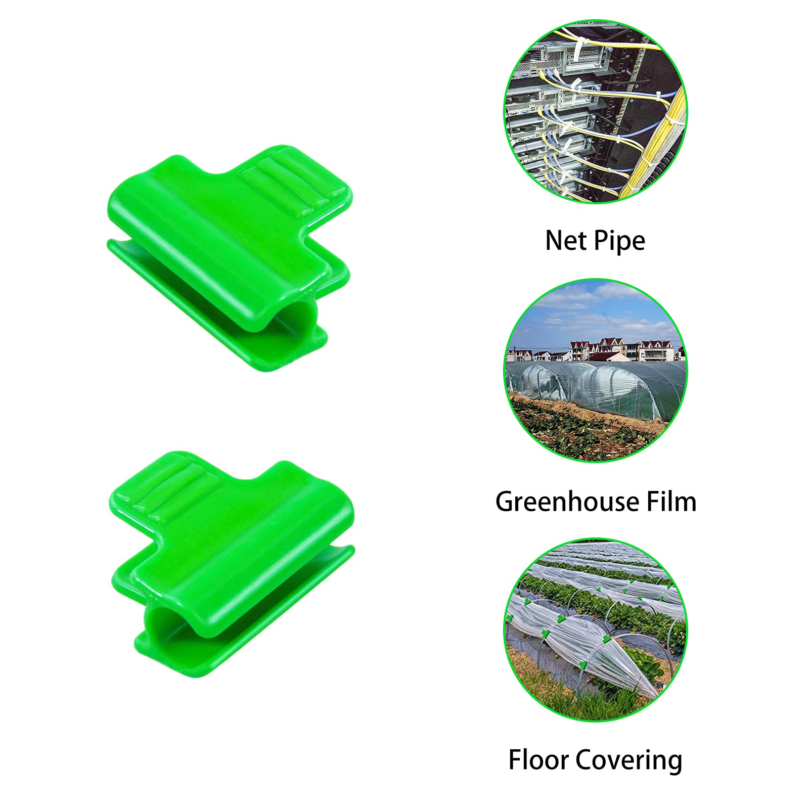 50PCS Greenhouse Clips - 0.43 Inch Plastic Film Clamps for Greenhouse, Shade Net & Row Cover Tunnel | Garden Hoop Clips for Plant Support & Season Extension | Perfect for DIY Greenhouse, Garden Stakes & Plant Protection